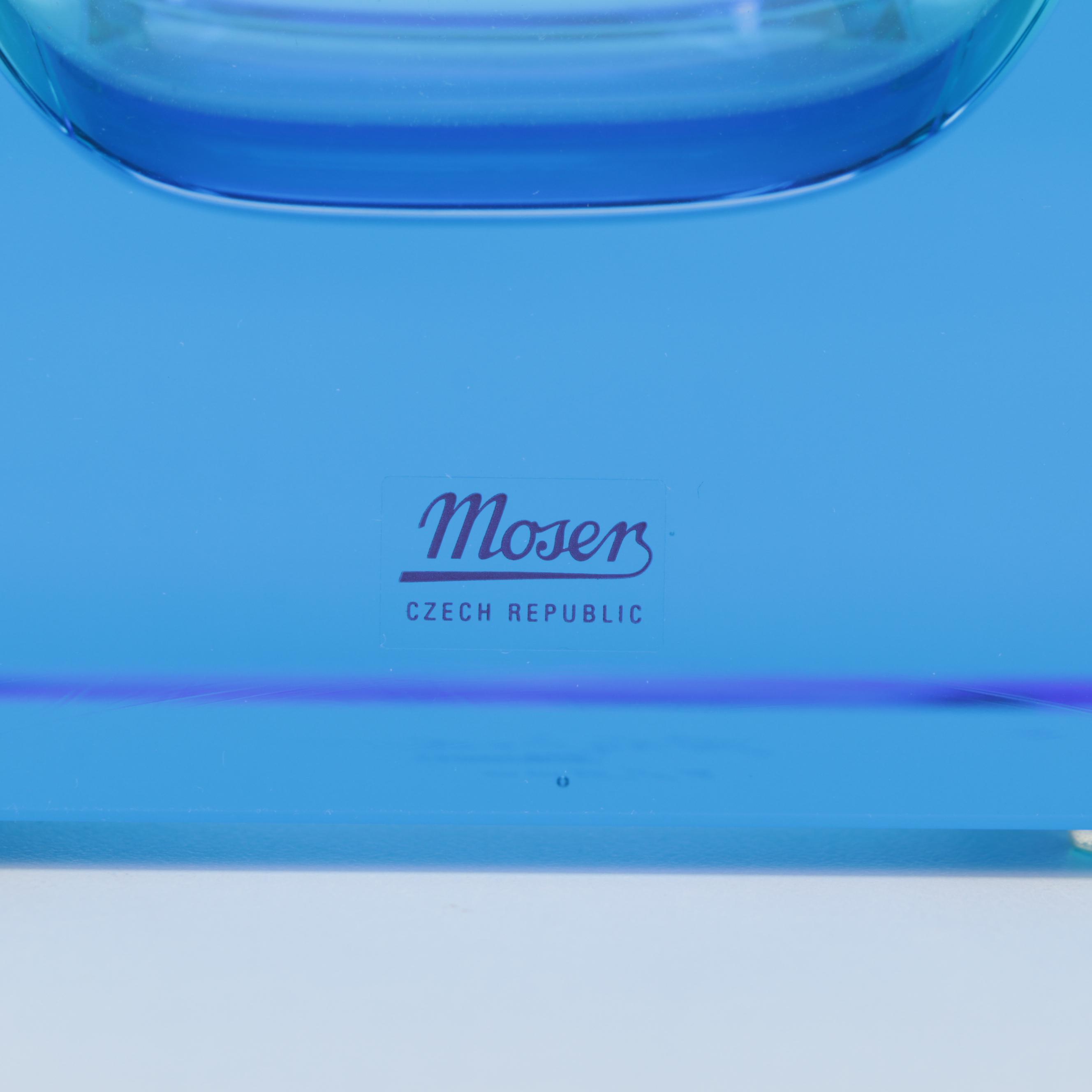 Jiří Šuhájek for Moser Limited Edition Aquamarine and Beryl "Wings" Vase