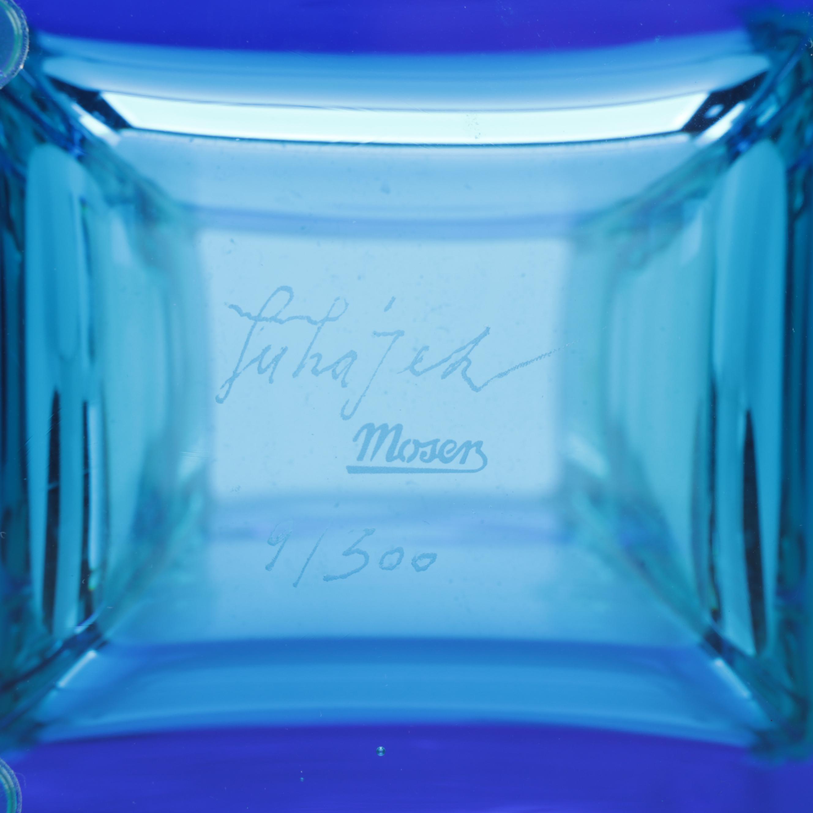 Jiří Šuhájek for Moser Limited Edition Aquamarine and Beryl "Wings" Vase