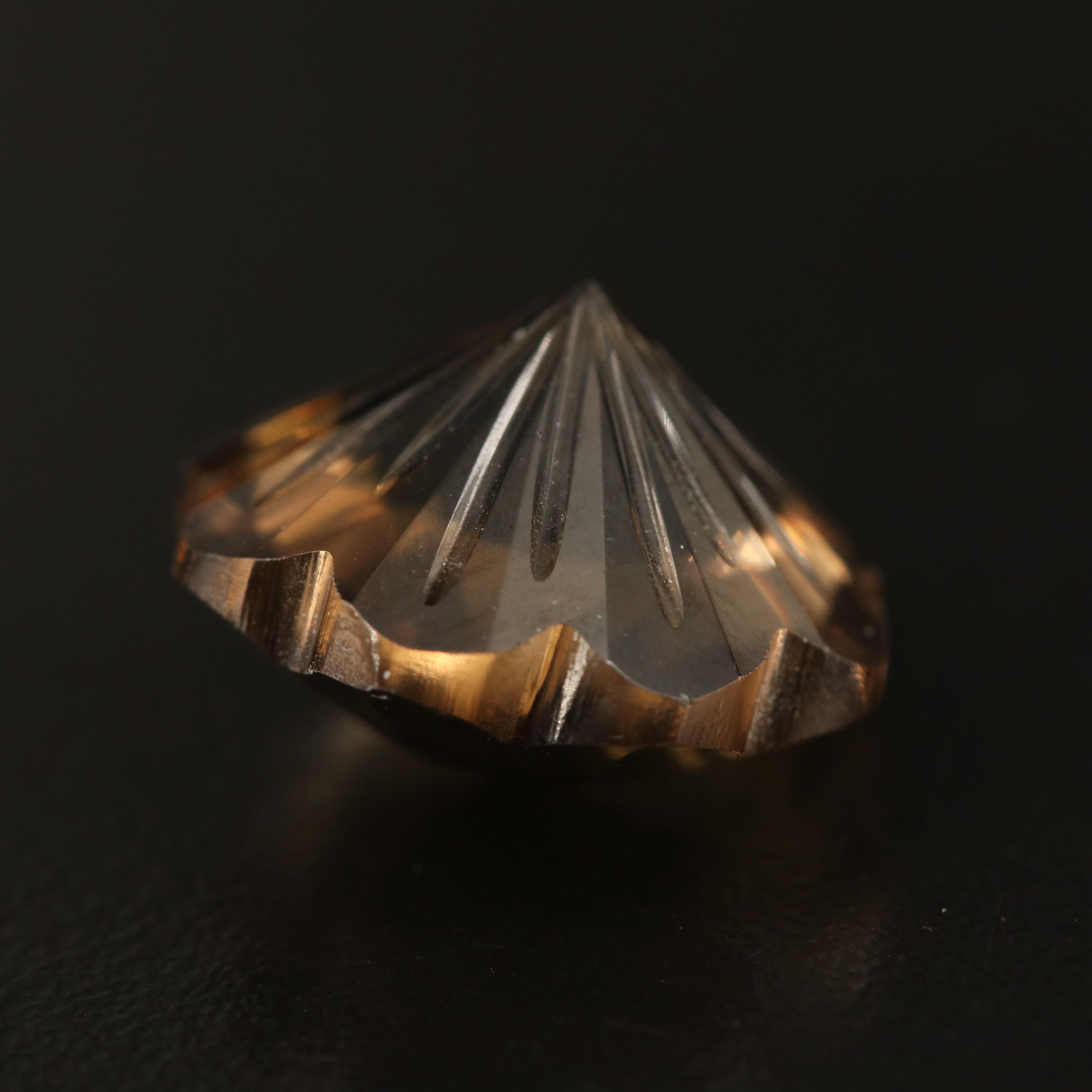 Loose 12.73 CT Faceted Fantasy Cut Smoky Quartz