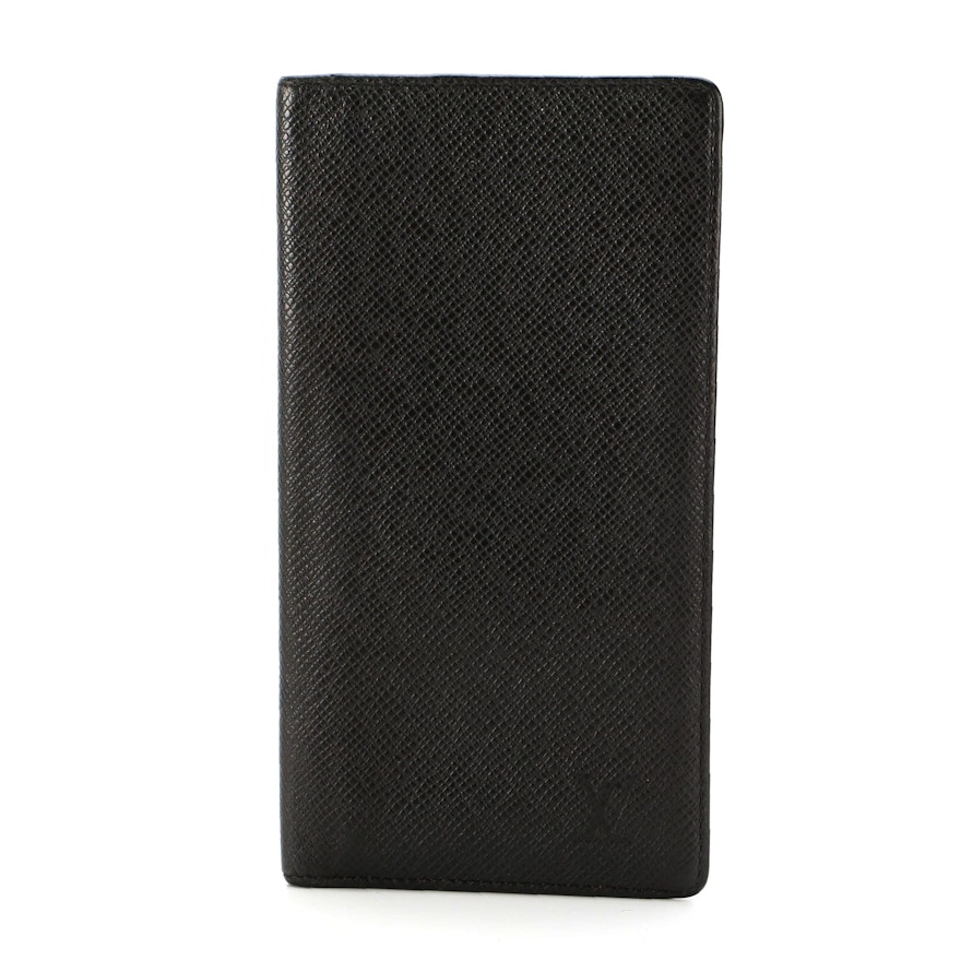 Louis Vuitton Black Taïga Leather Long Wallet