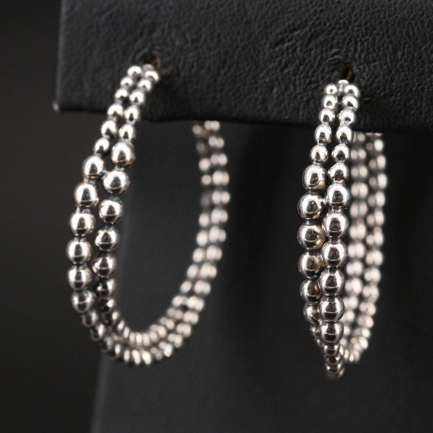 Michael Dawkins Sterling Crossover Hoop Earrings