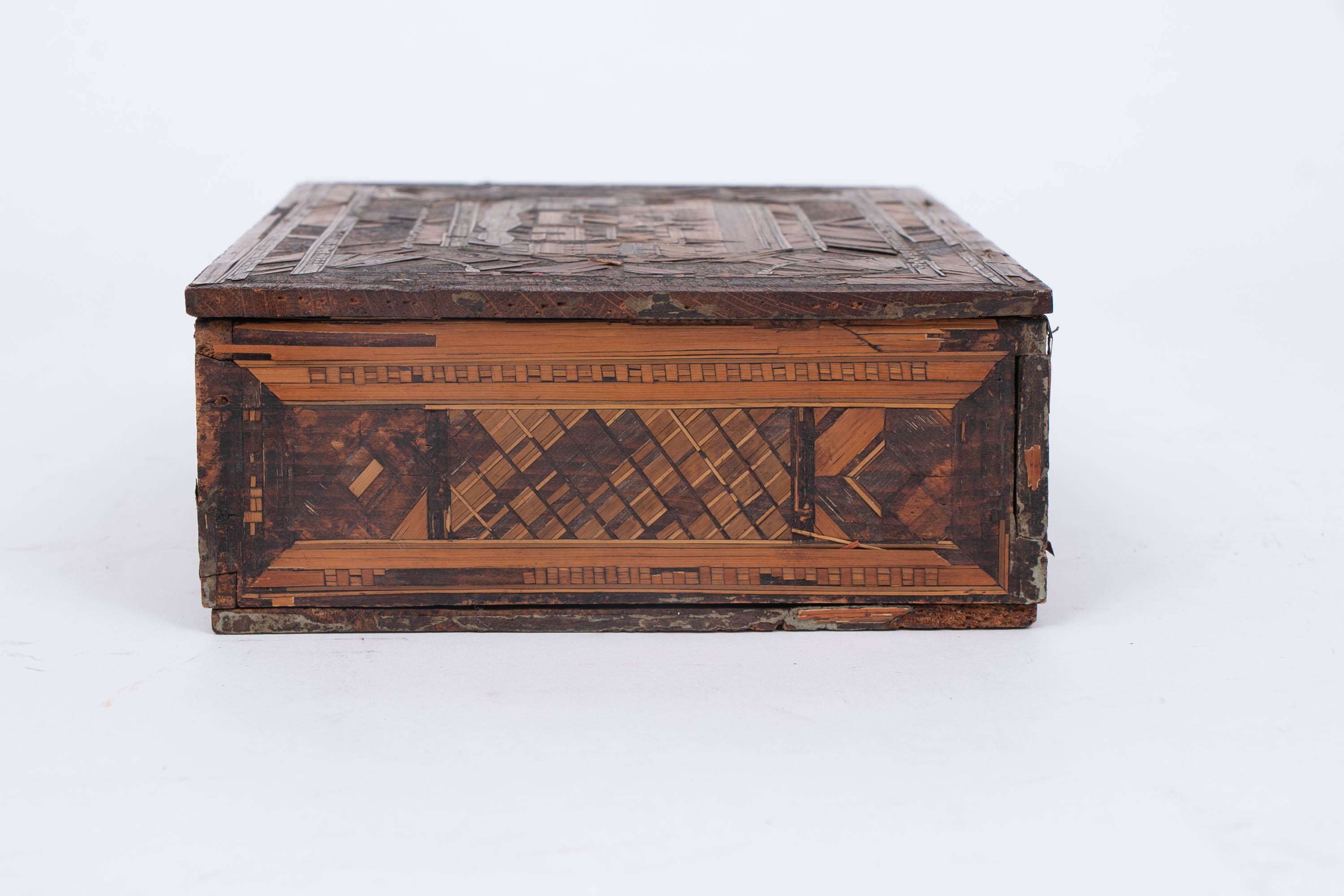 Napoleonic Prisoner of War Straw Work Box, Early 19th Century