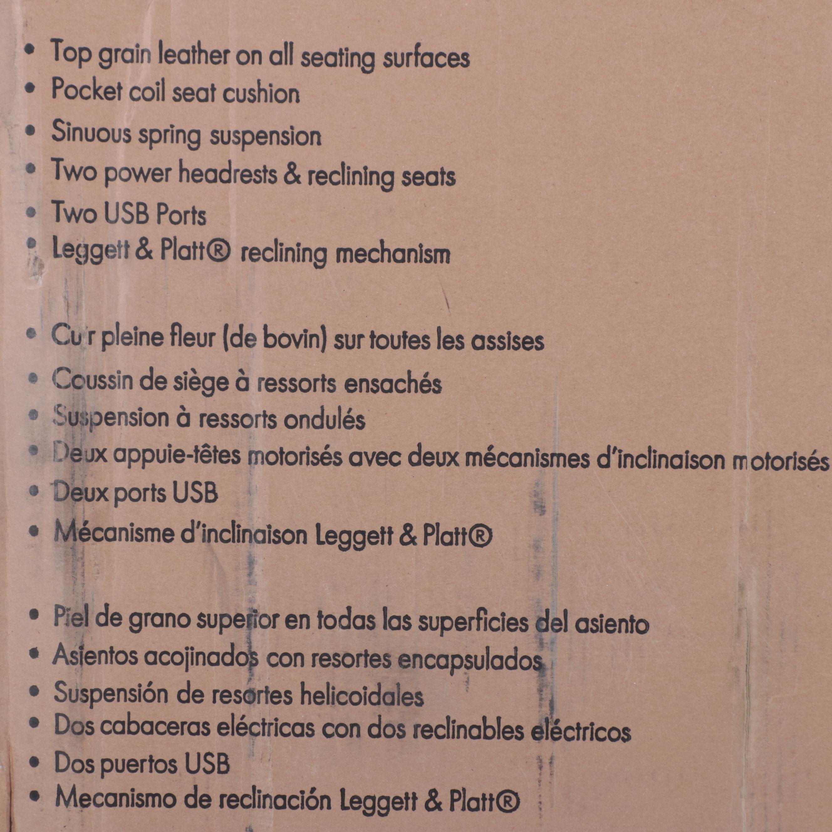 Northridge Home "Indigo Bay" Leather Power Reclining Loveseat