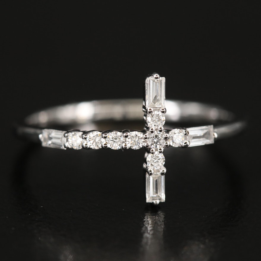 EFFY 14K WHITE GOLD DIAMOND RING