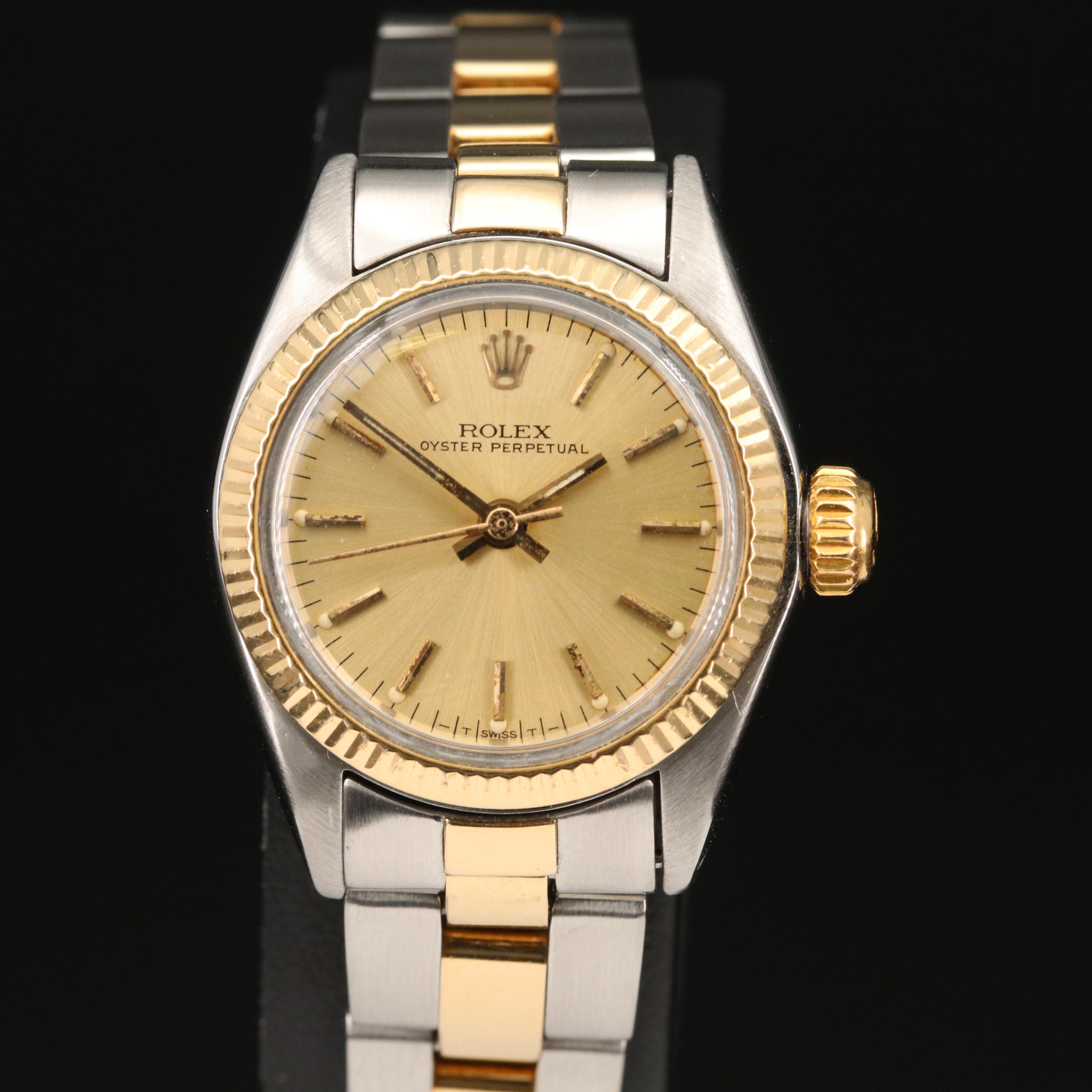 1978 Rolex Oyster Perpetual 14K Gold and Stainless Steel Automatic Watch
