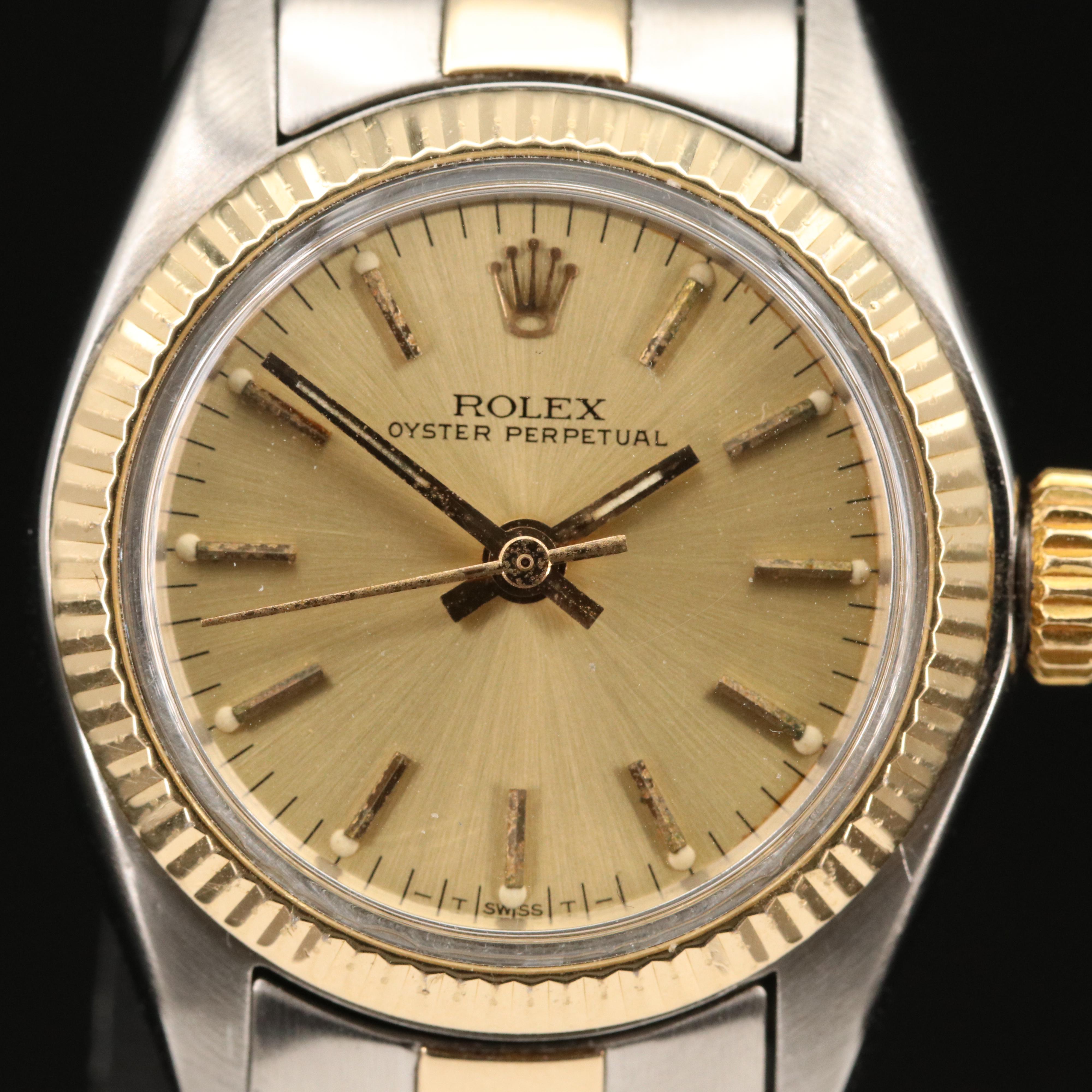 1978 Rolex Oyster Perpetual 14K Gold and Stainless Steel Automatic Watch