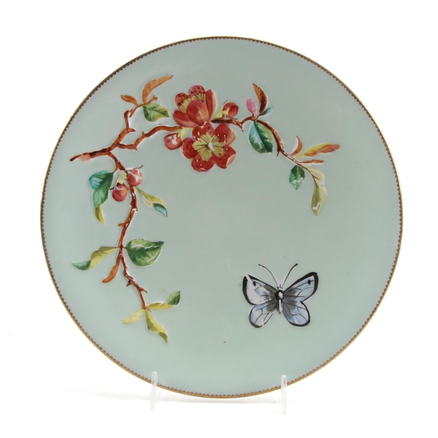 Victorian English Majolica Plate, Late 19th Century