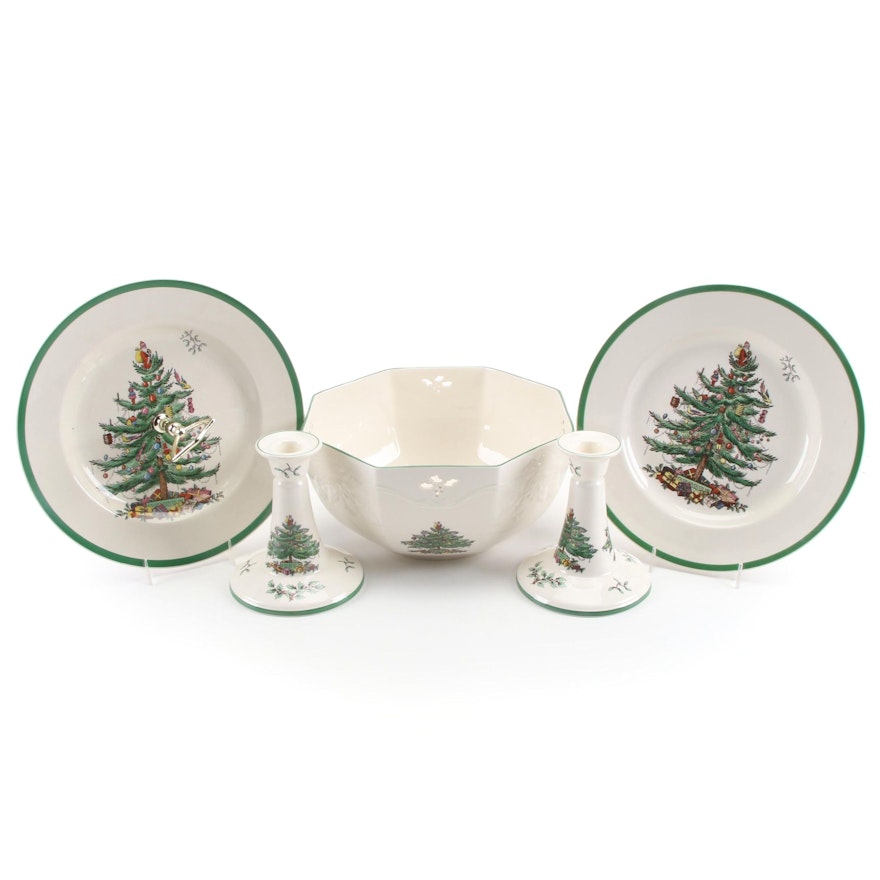 Spode "Christmas Tree" Porcelain Serveware and Table Accessories