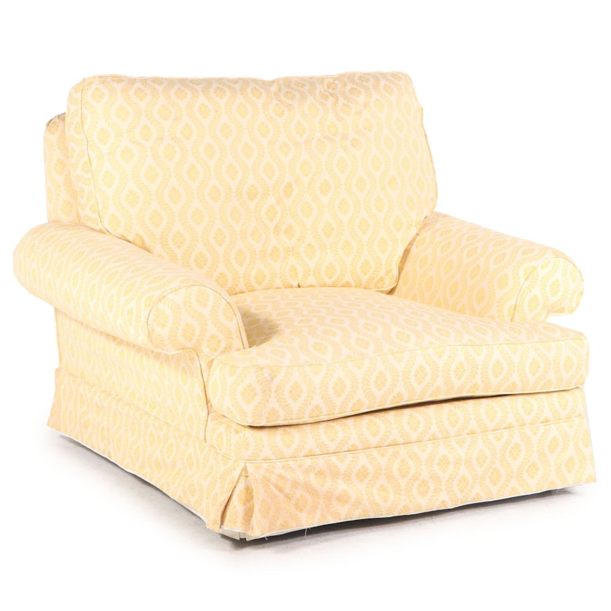 Oversized Custom Slip-Covered Easy Armchair