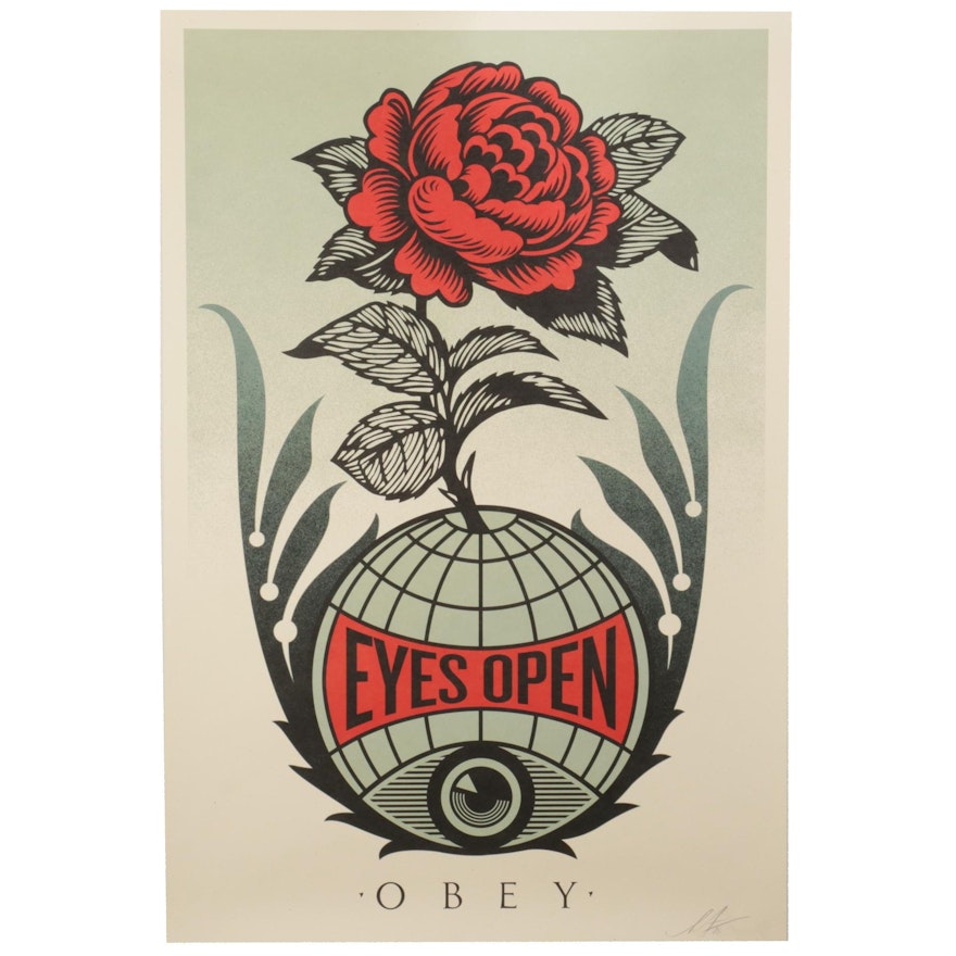 Shepard Fairey Offset Print "Eyes Open," 2021