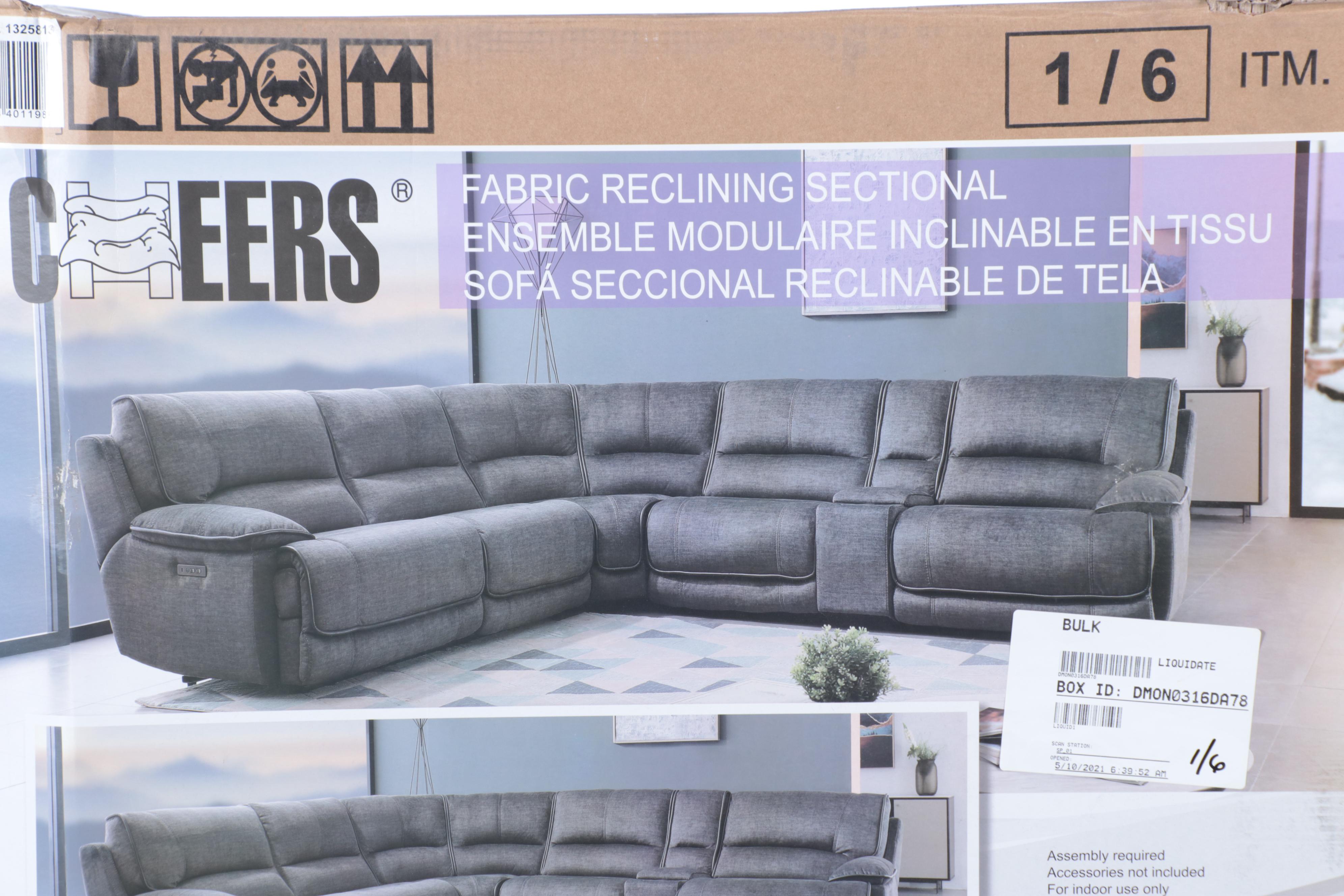 Redding 6-Piece Fabric Power Reclining Sectional with Power Headrest