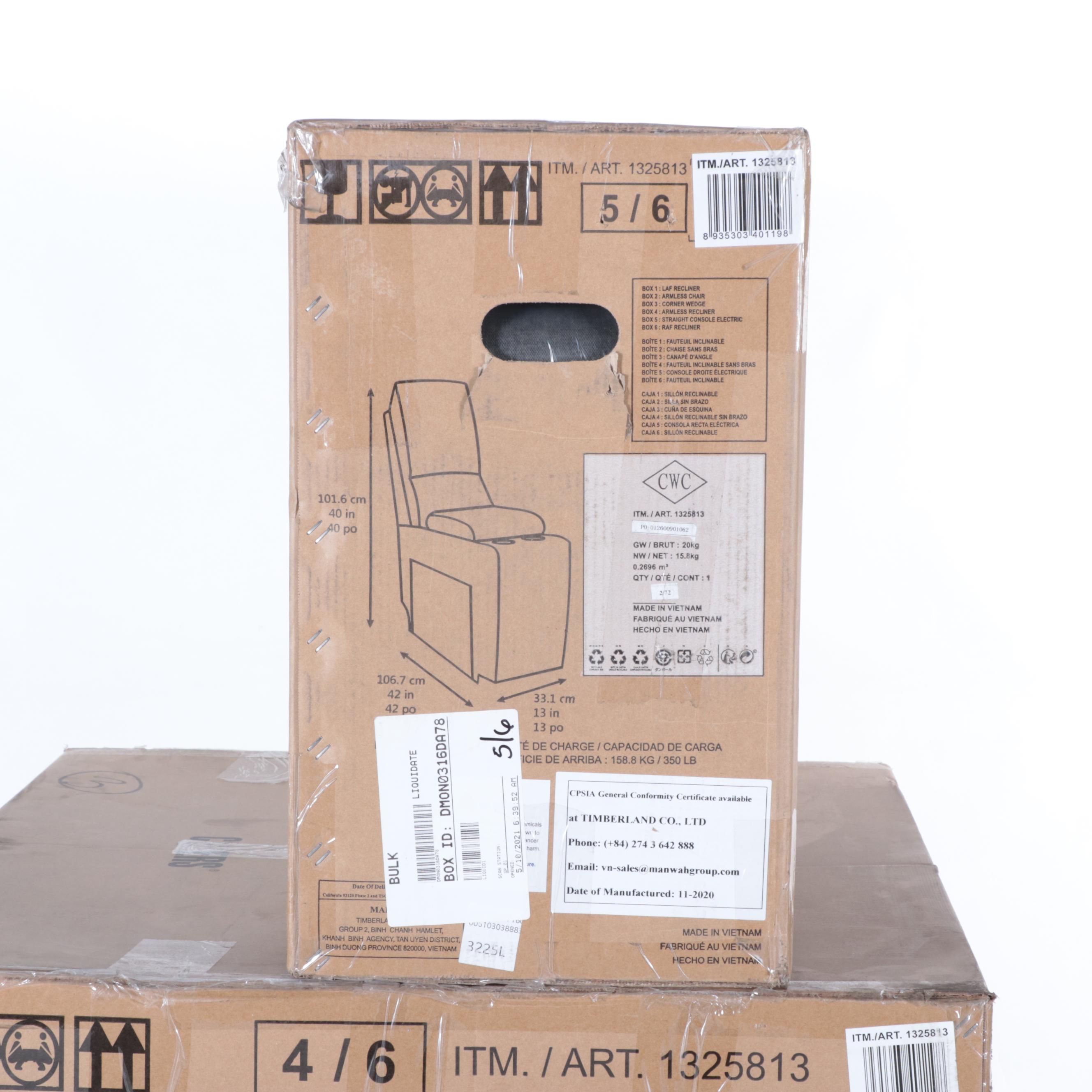 Redding 6-Piece Fabric Power Reclining Sectional with Power Headrest