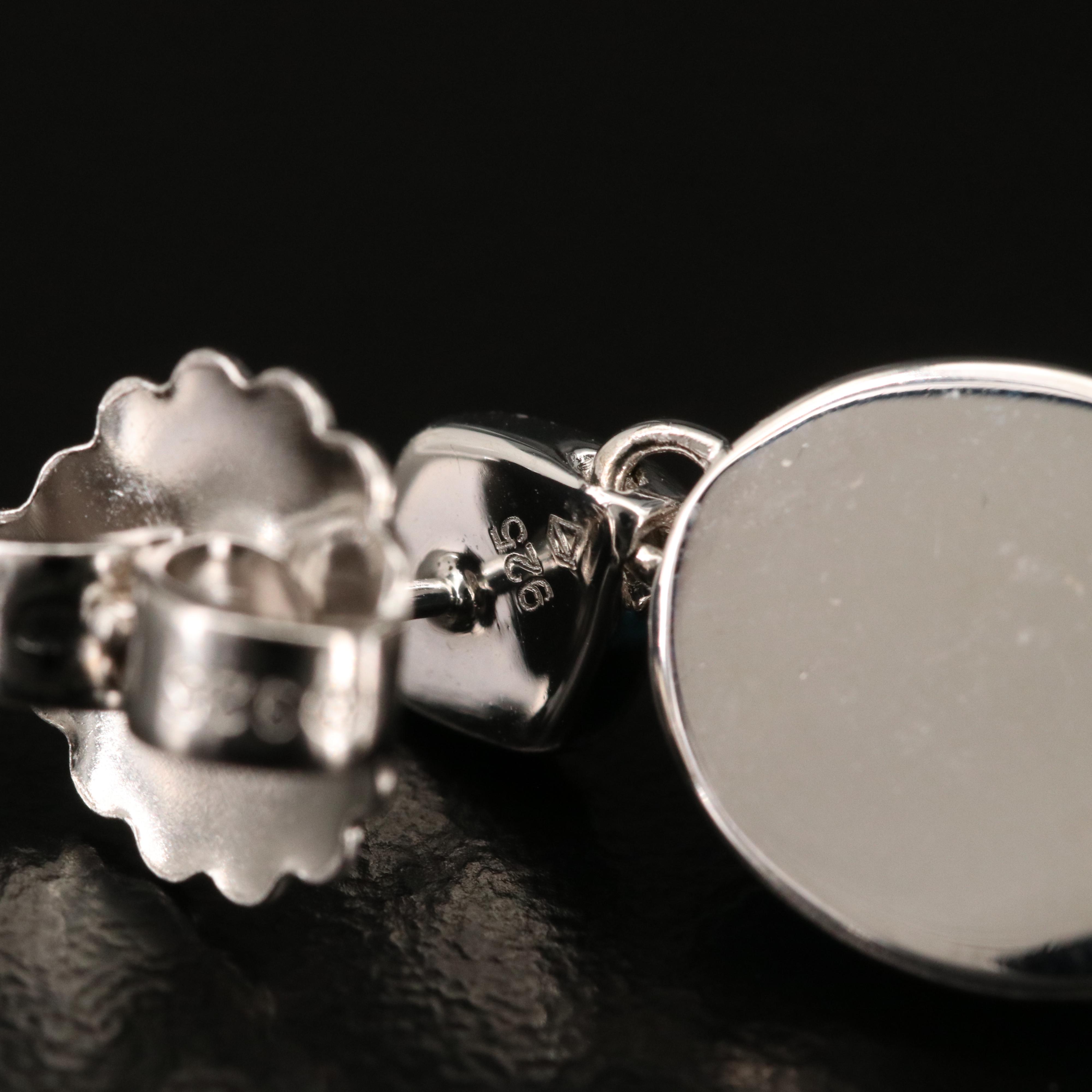 Sterling Silver Earrings Including Rose Quartz, Black Onyx and Turquoise