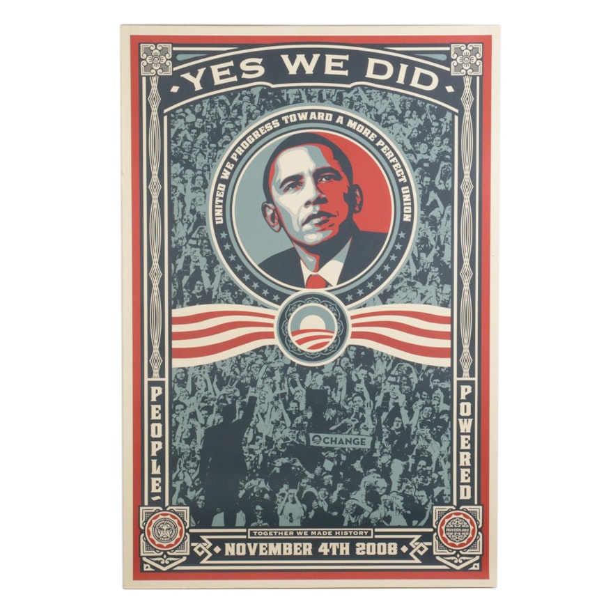 Offset Lithograph After Shepard Fairey "Yes We Did," Circa 2008