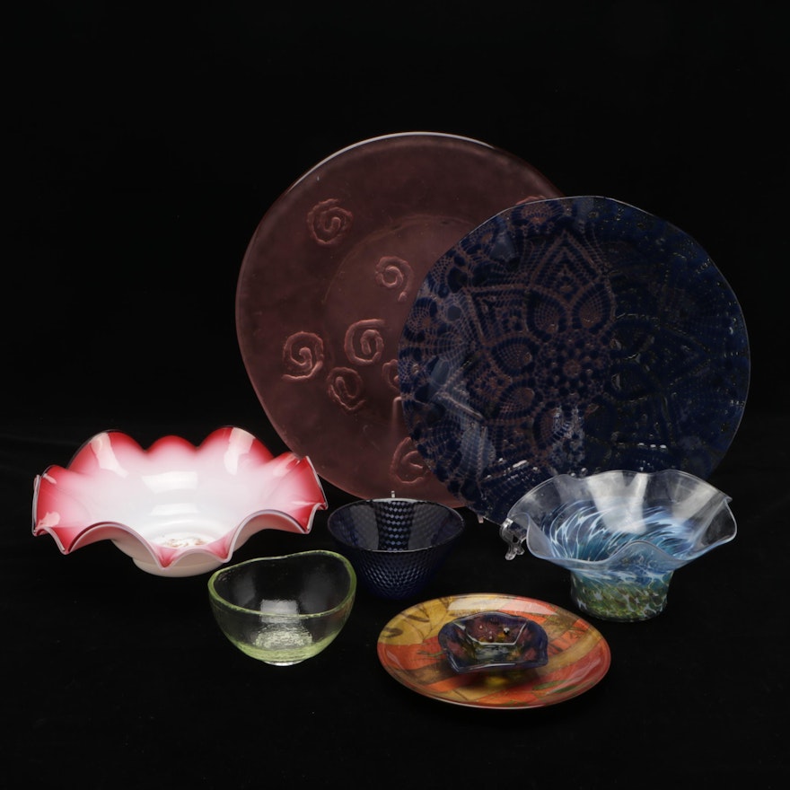 Gilmor and Others Art Glass Plates and Bowls