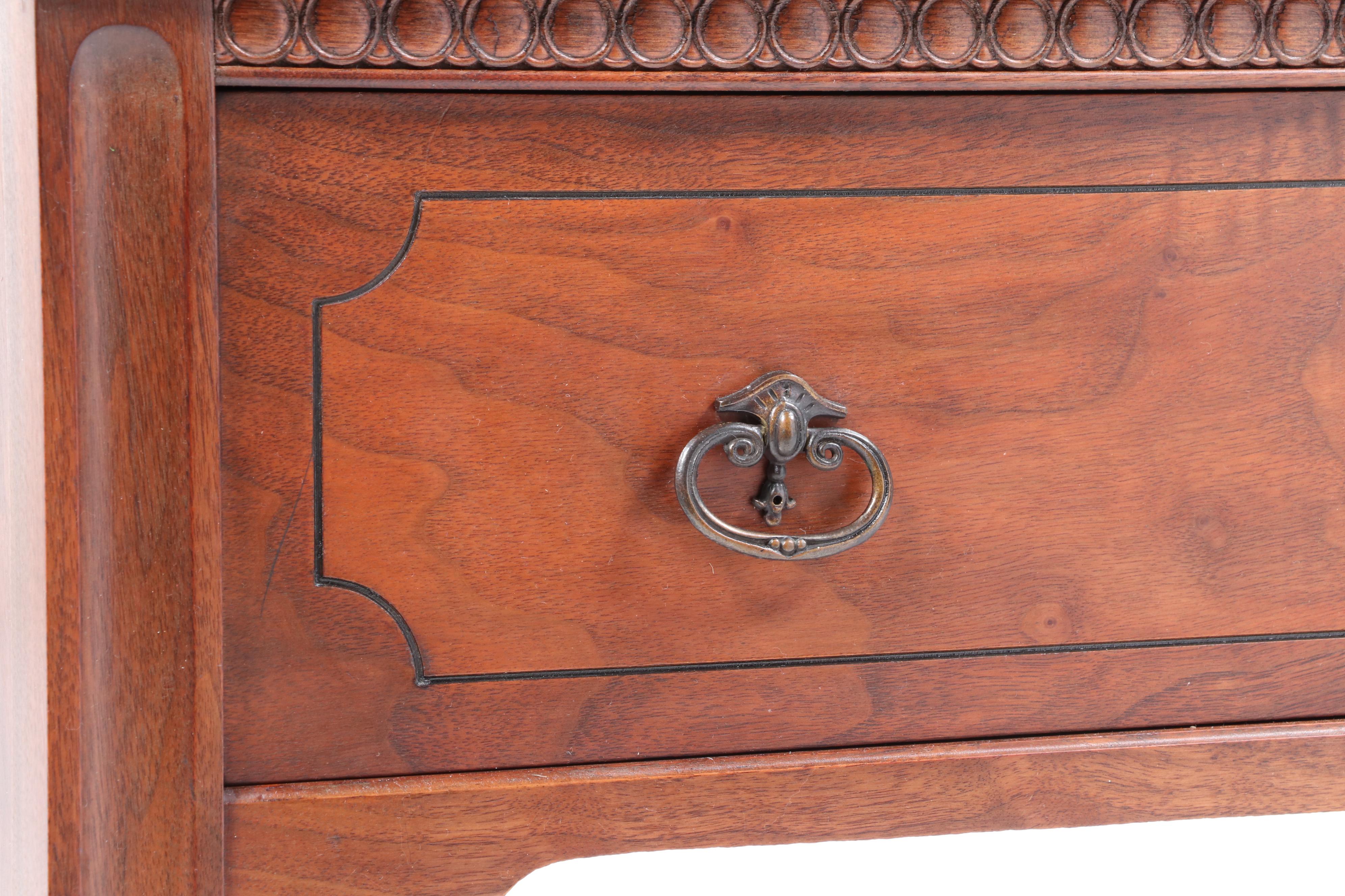 Rockford Furniture Co. Jacobean Style Walnut and Figured Walnut China Cabinet