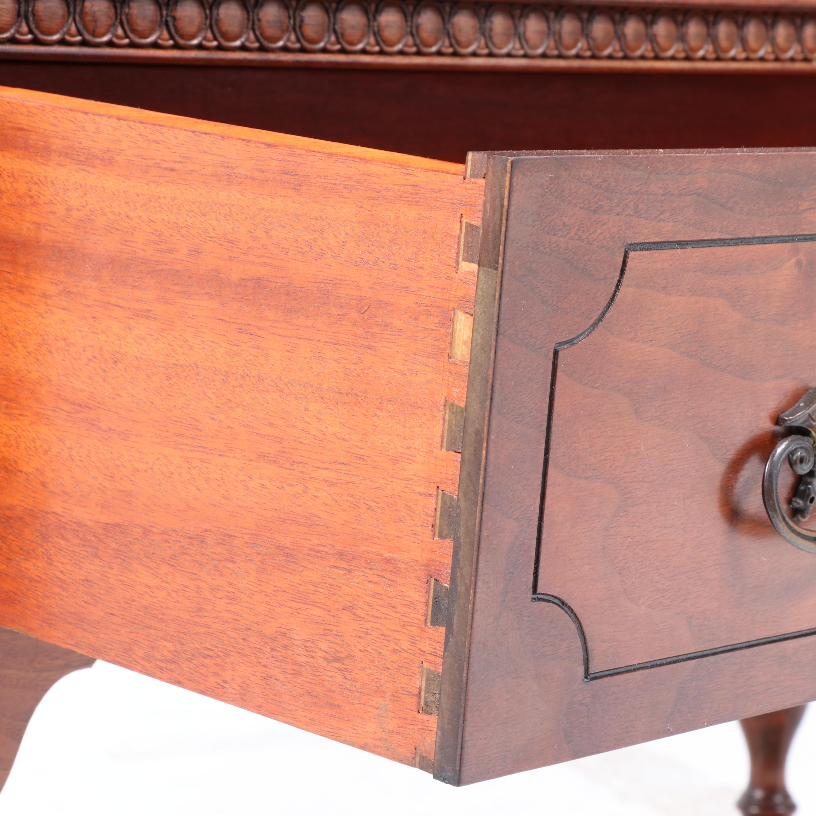 Rockford Furniture Co. Jacobean Style Walnut and Figured Walnut China Cabinet