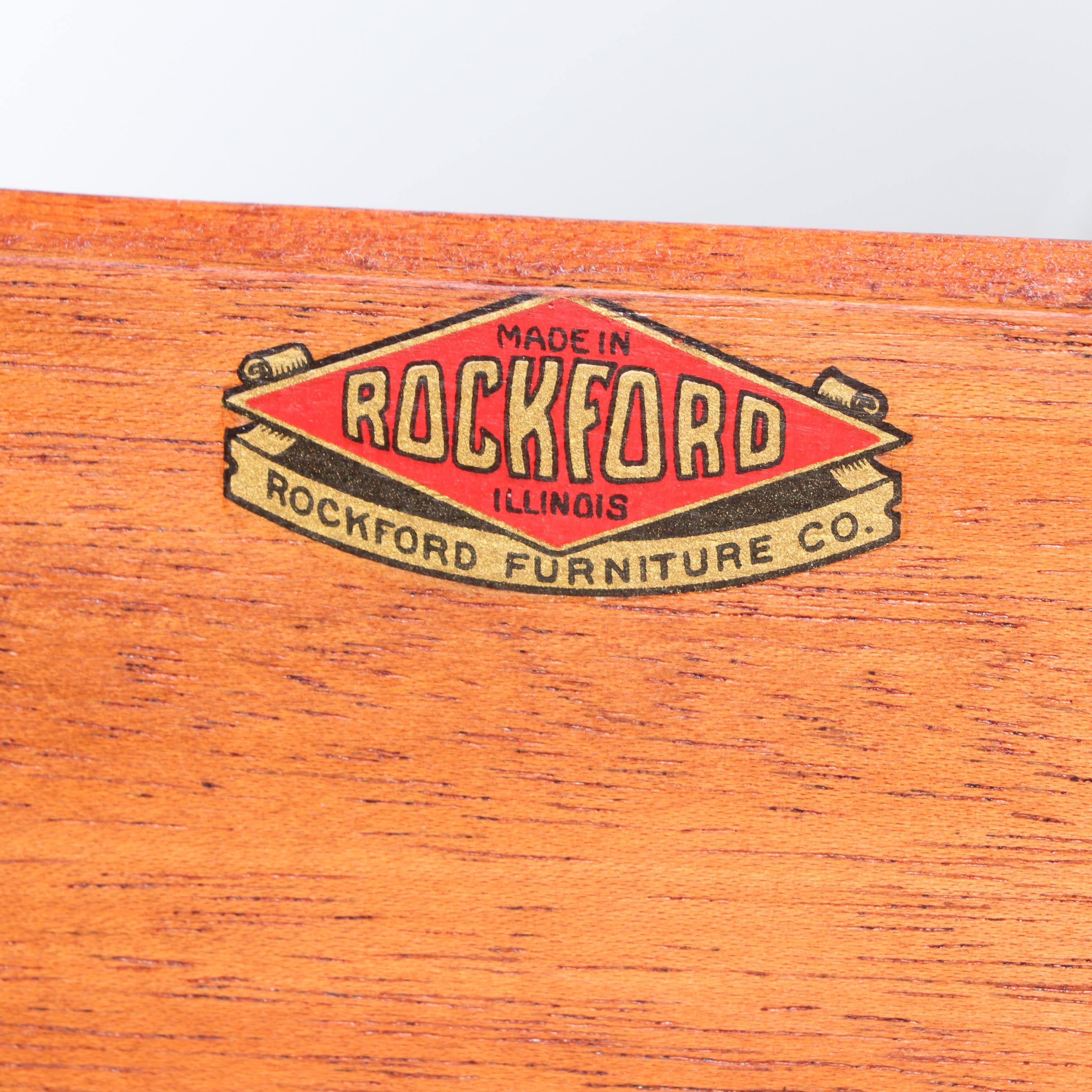 Rockford Furniture Co. Jacobean Style Walnut and Figured Walnut China Cabinet