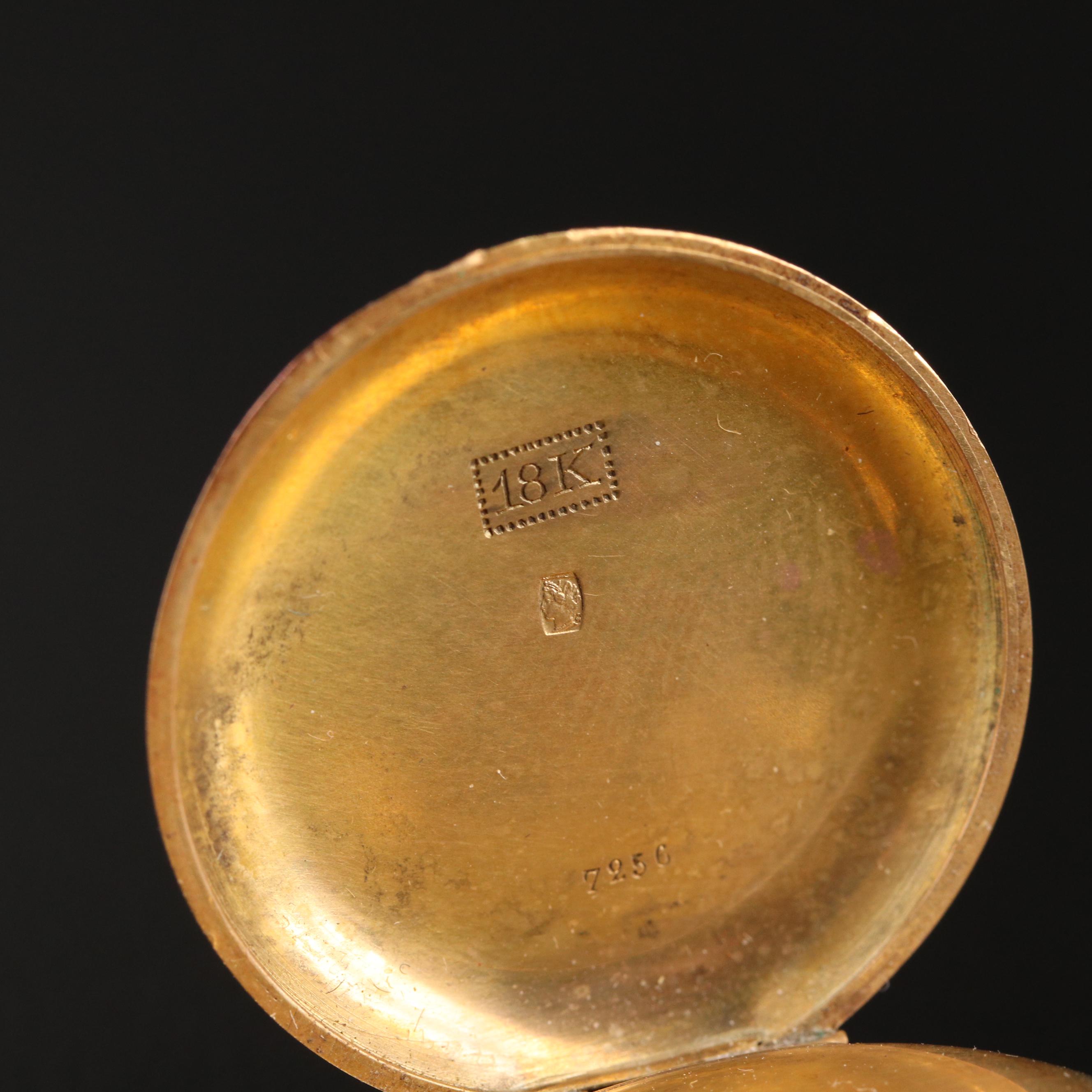 Antique Bailey Banks & Biddle 18K Gold Convertible Pocket Watch