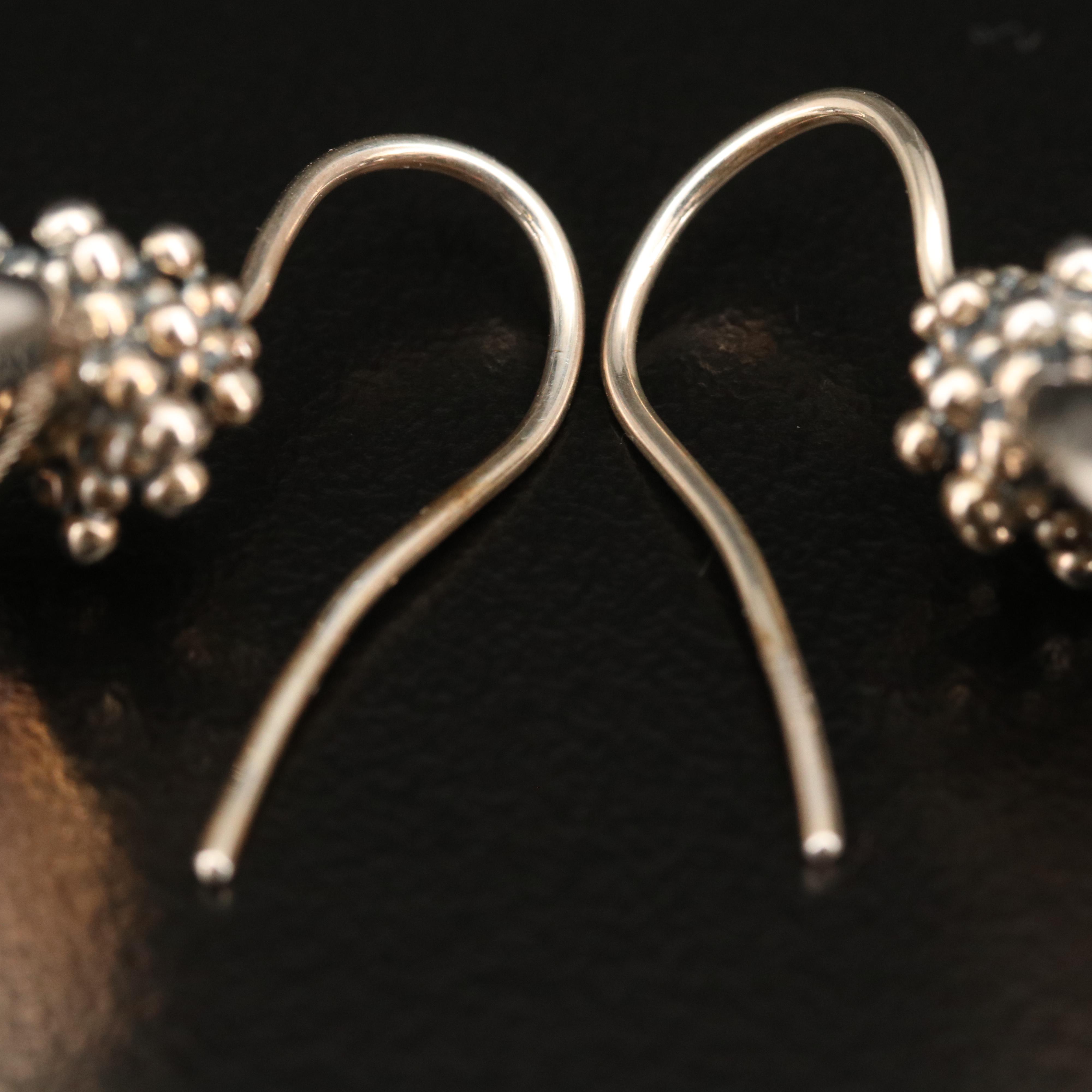 Sterling Silver Gemstone and Granulated Earrings Featuring Michael Dawkins