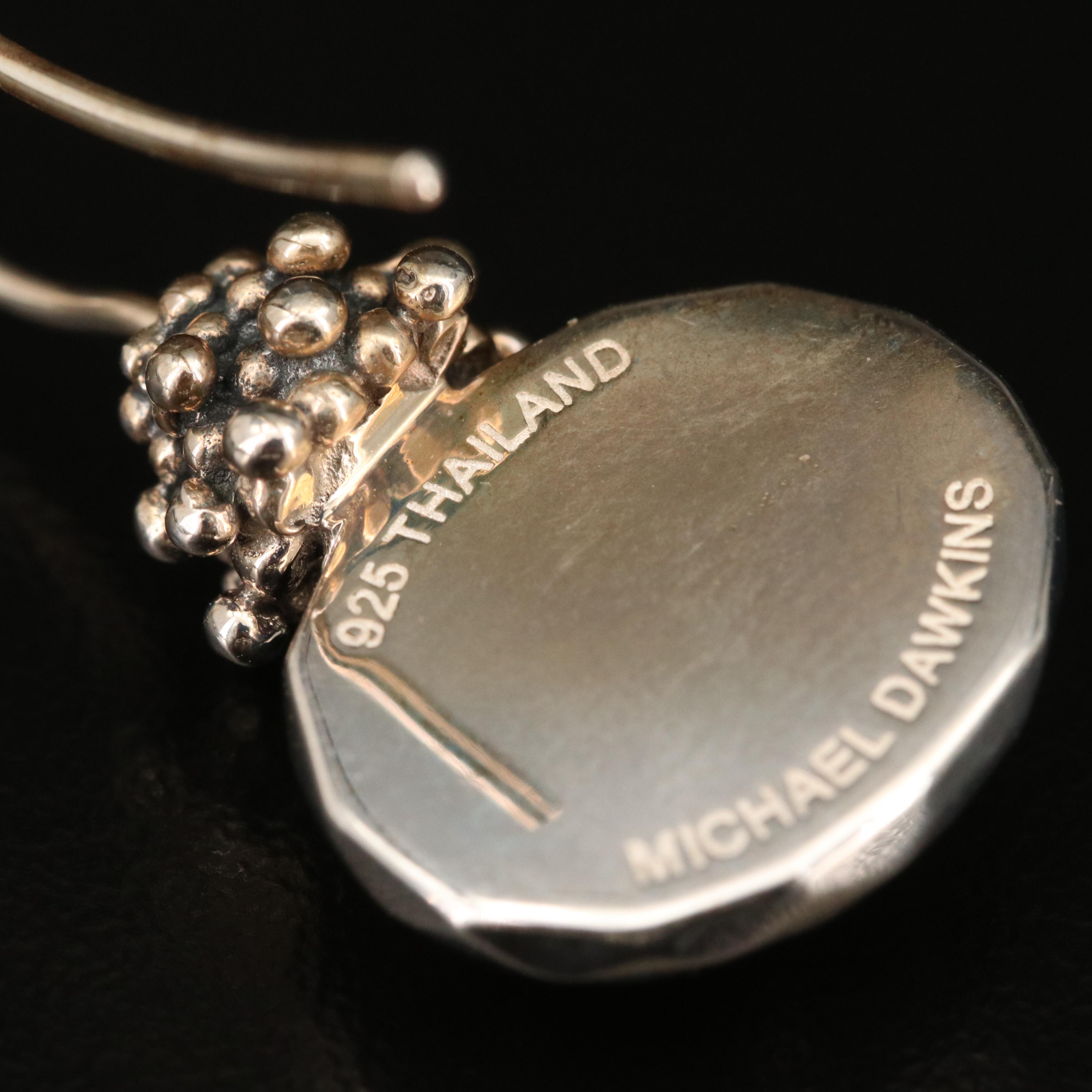 Sterling Silver Gemstone and Granulated Earrings Featuring Michael Dawkins