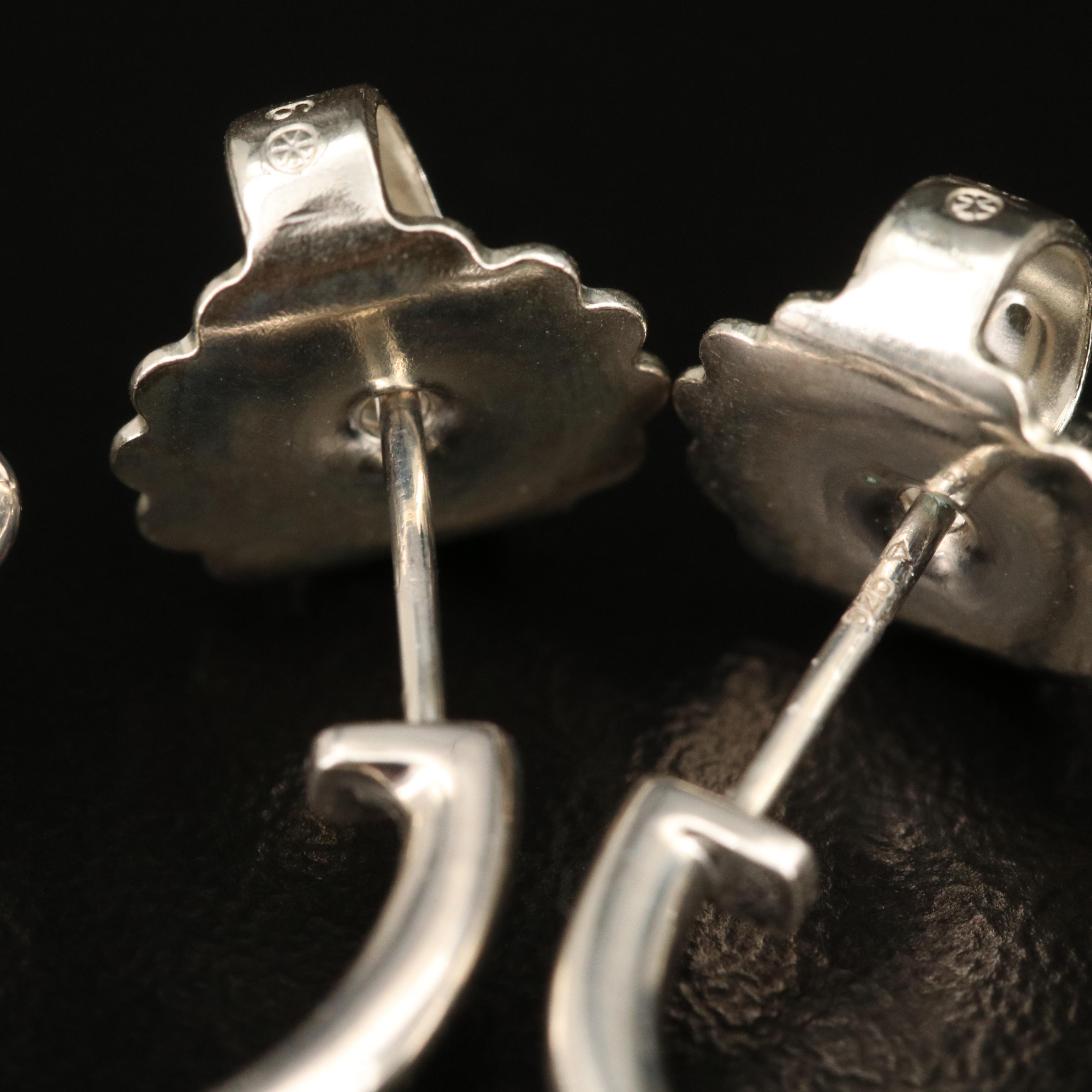 Sterling Silver Gemstone and Granulated Earrings Featuring Michael Dawkins