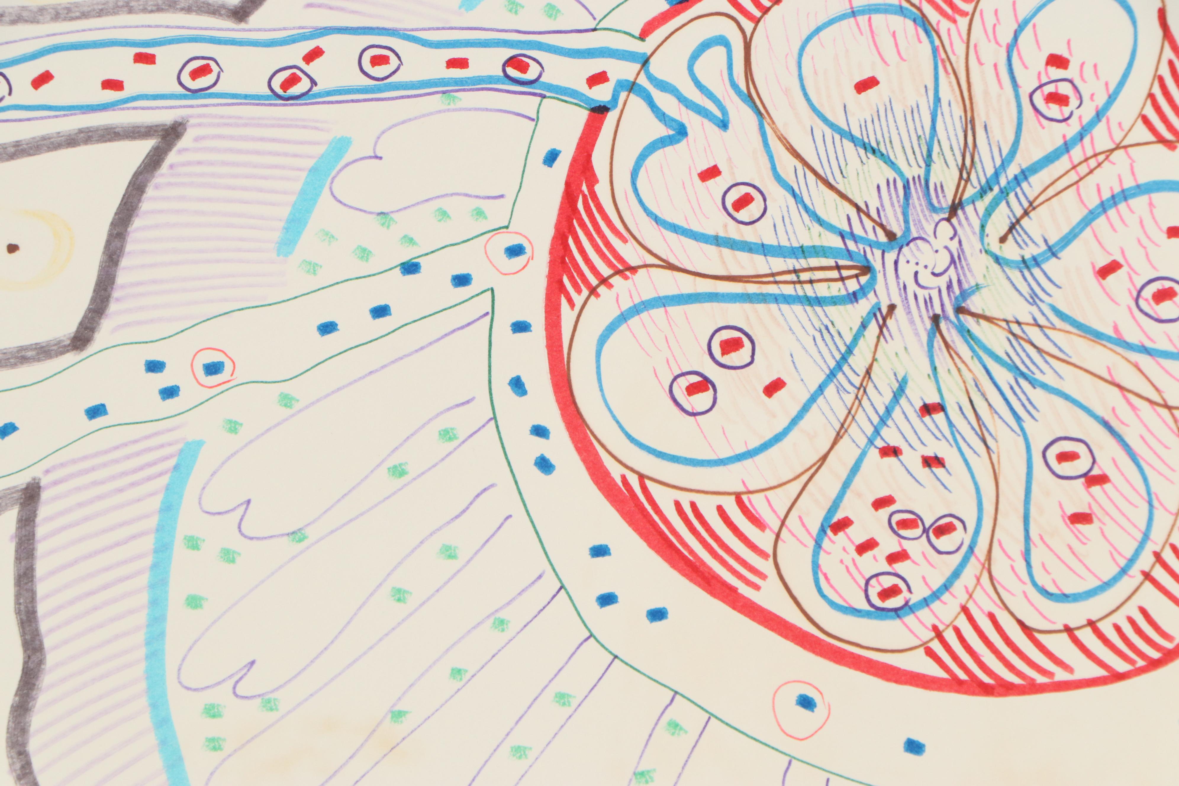 Philip the Transplant Ink Drawings "Birth of a Petunia" and "Comedy & Tragedy"