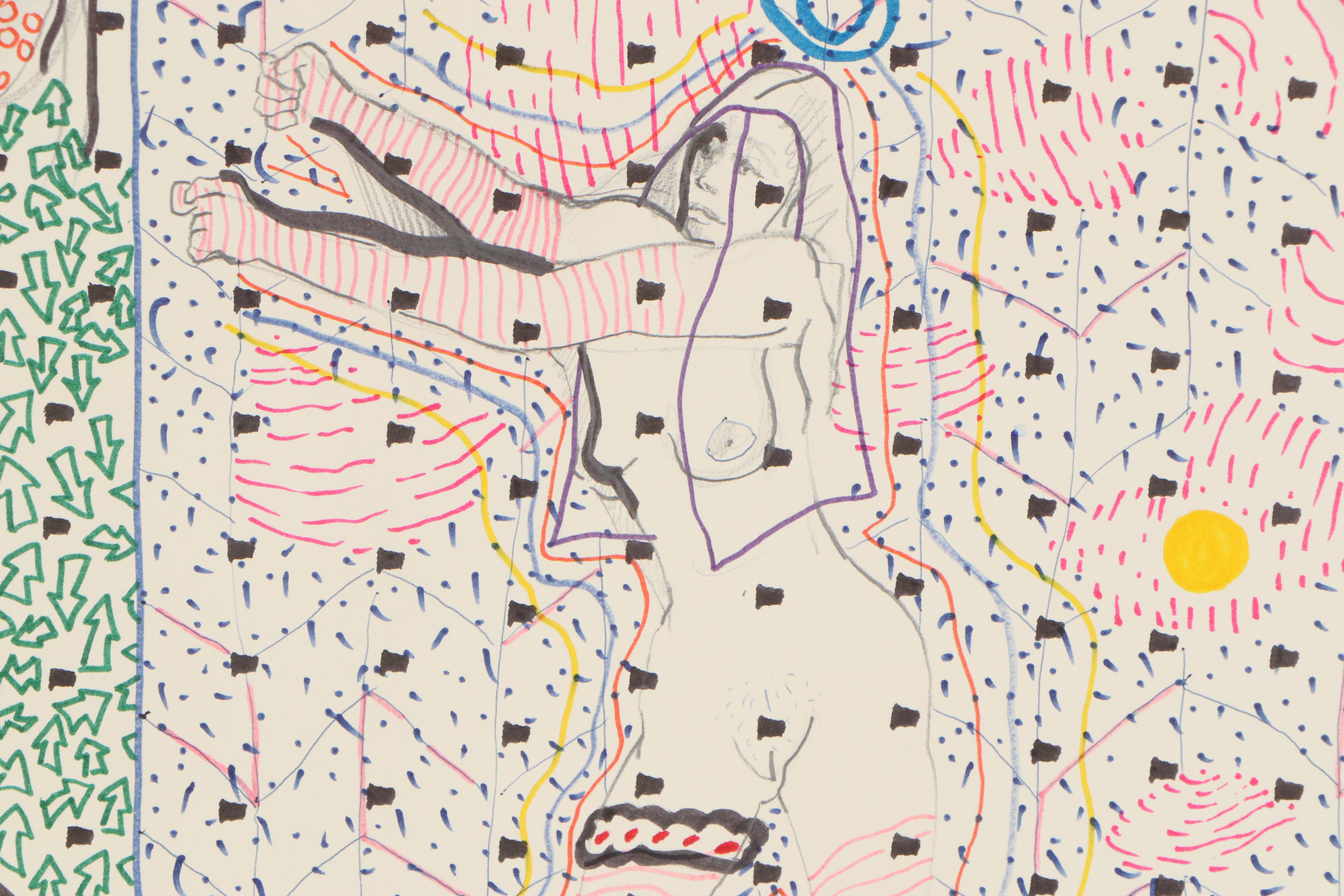 Philip the Transplant Ink Drawings "Birth of a Petunia" and "Comedy & Tragedy"