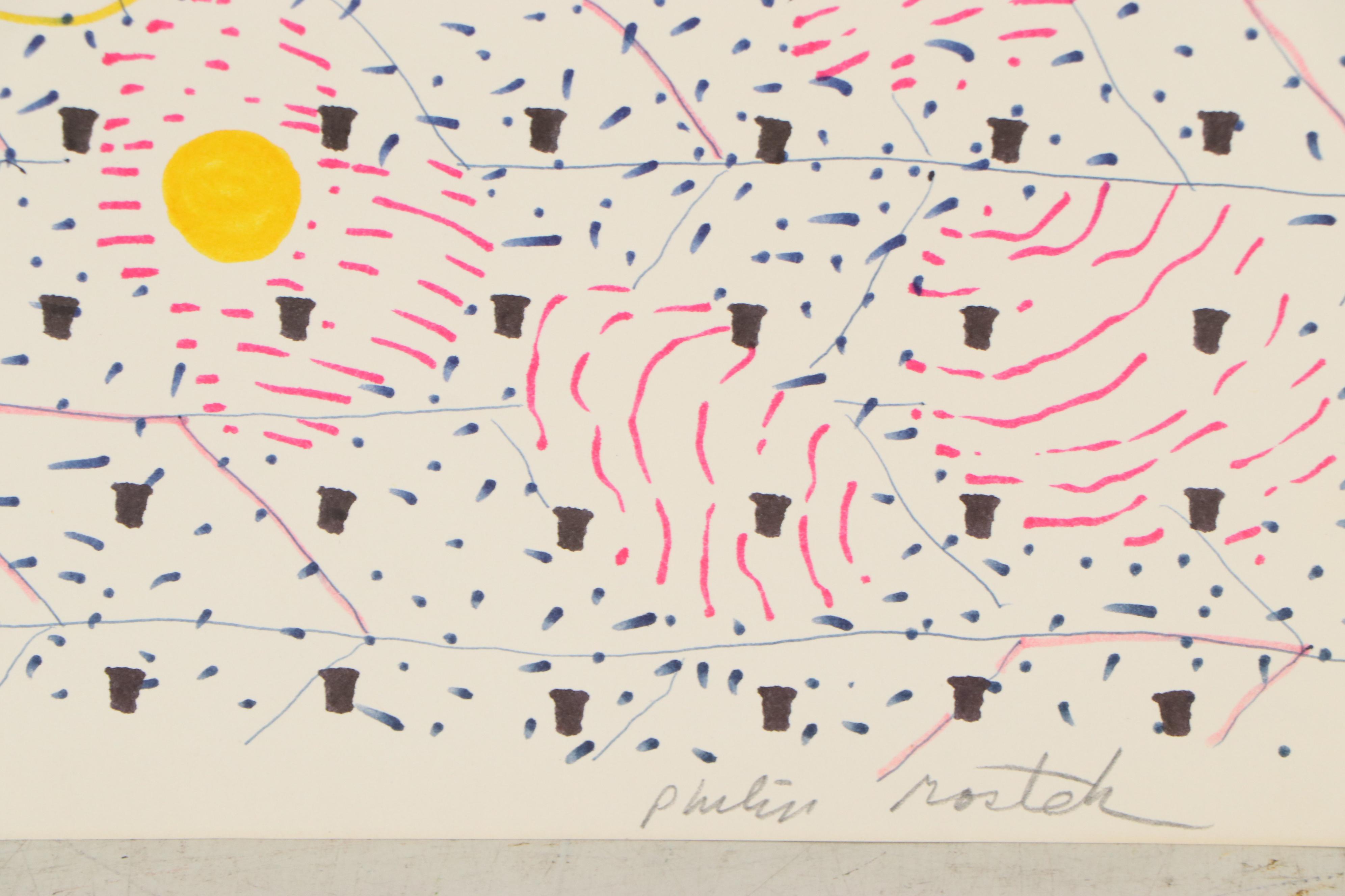 Philip the Transplant Ink Drawings "Birth of a Petunia" and "Comedy & Tragedy"