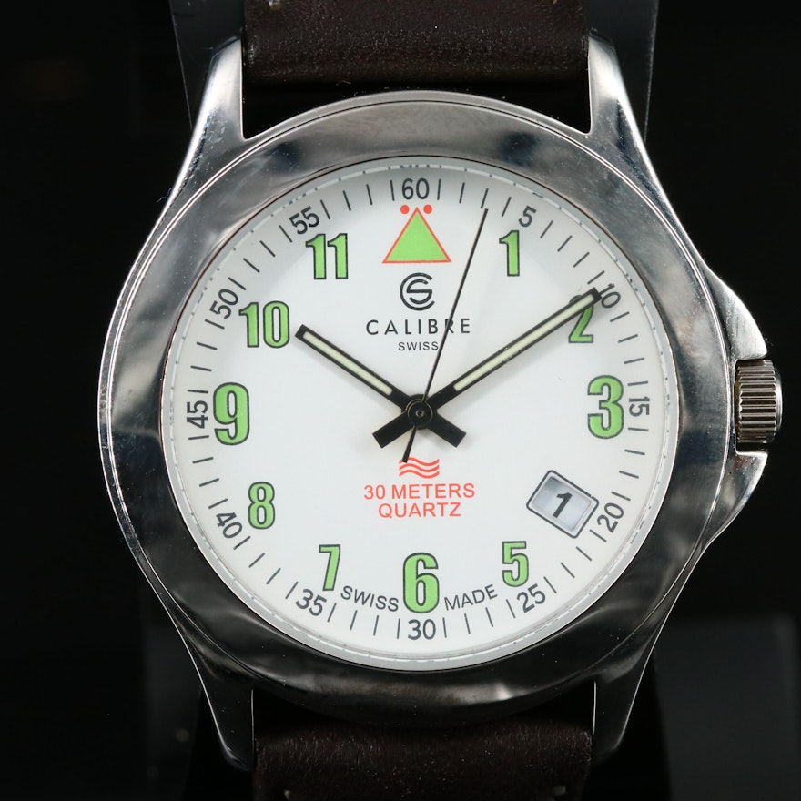 Calibre Stainless Steel Quartz Wristwatch