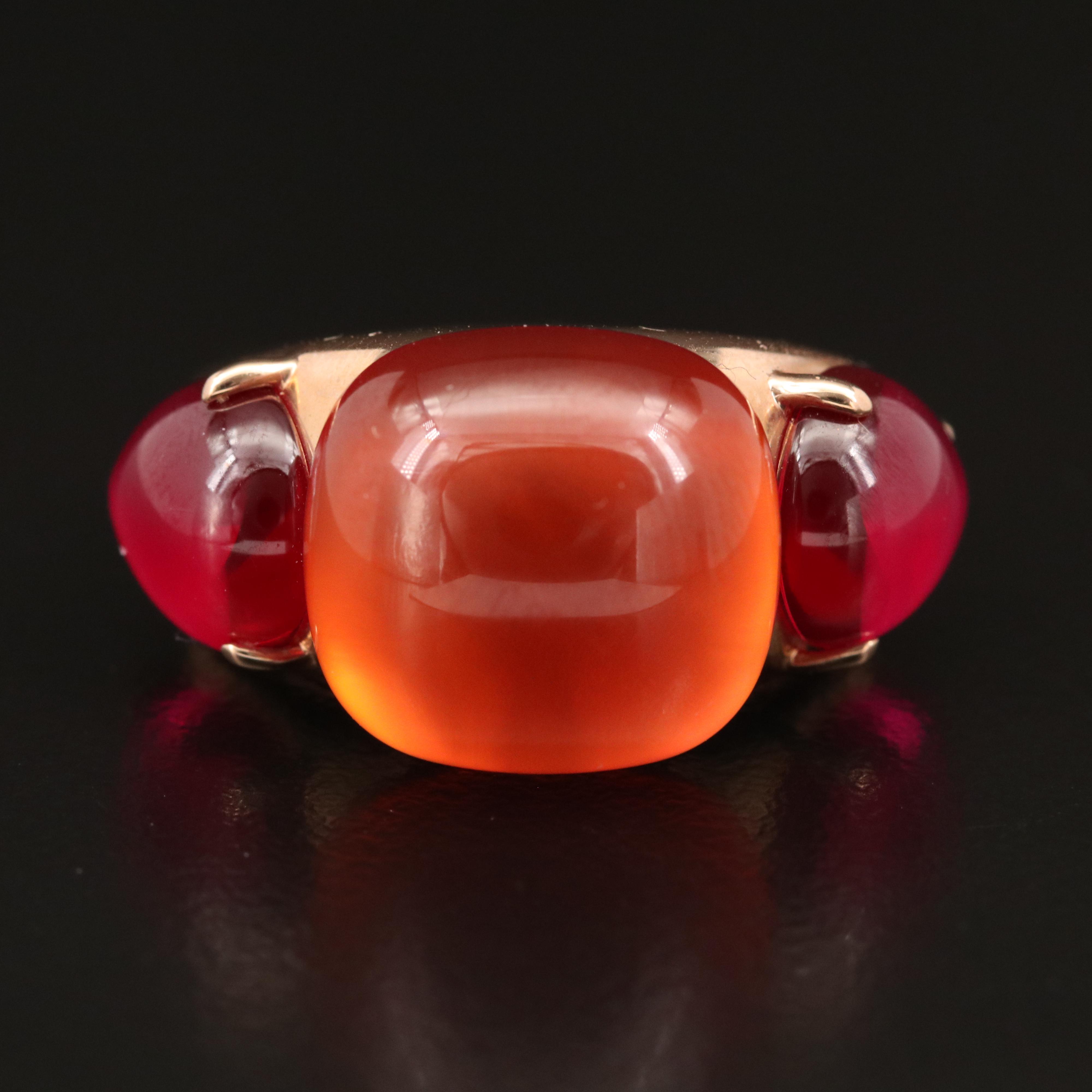 Pomellato "Rouge Passion" 9K Rose Gold, Sapphire and Ruby Ring