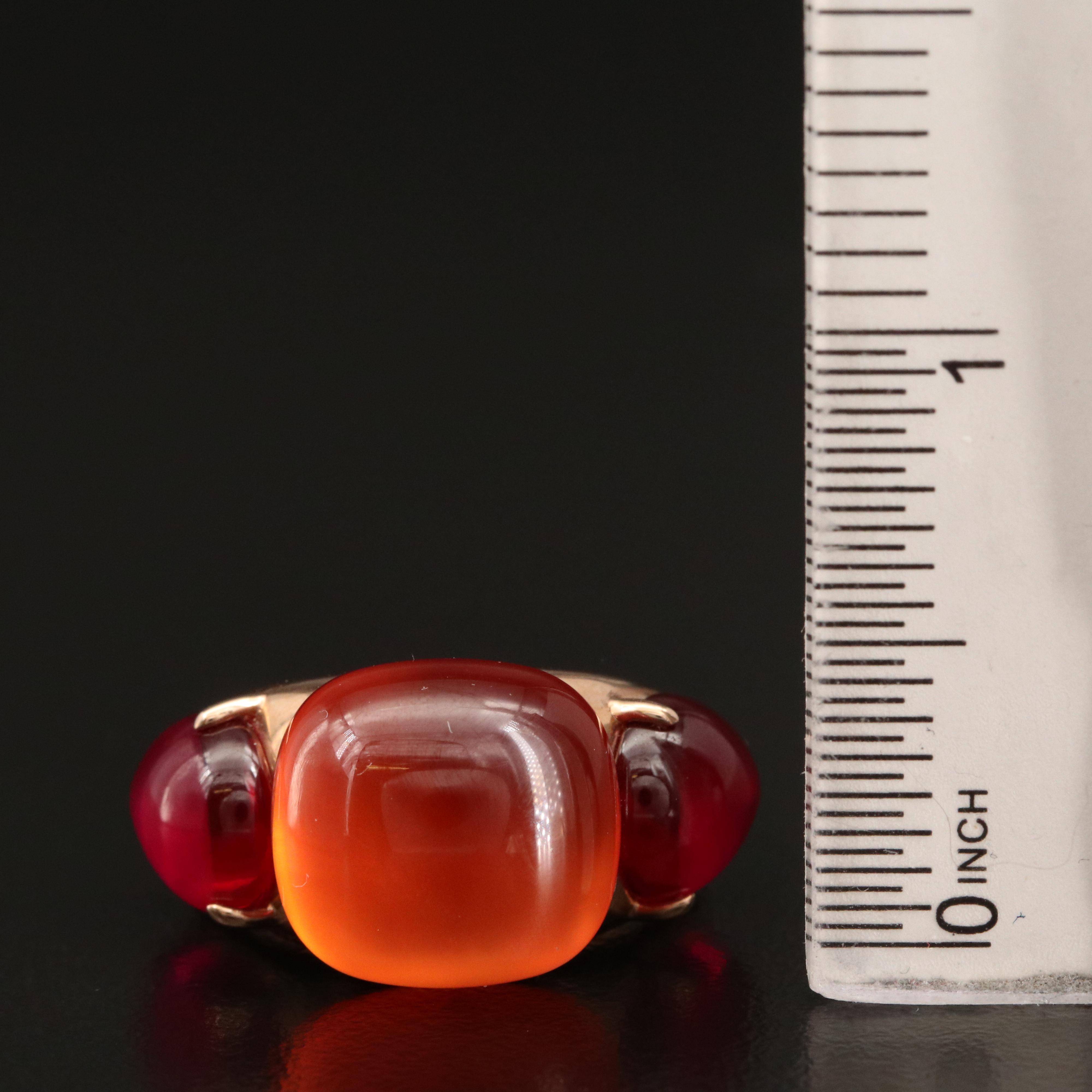 Pomellato "Rouge Passion" 9K Rose Gold, Sapphire and Ruby Ring