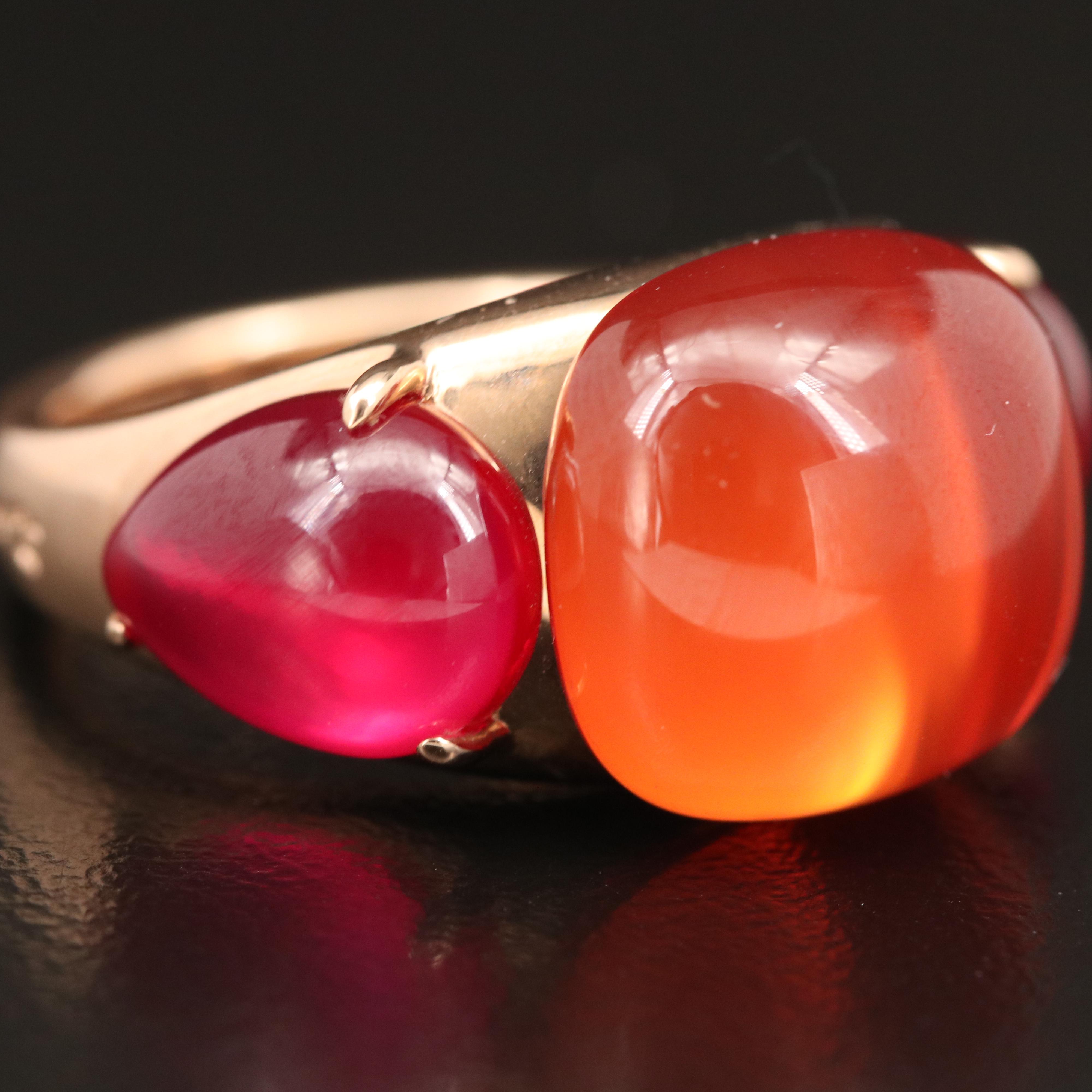 Pomellato "Rouge Passion" 9K Rose Gold, Sapphire and Ruby Ring