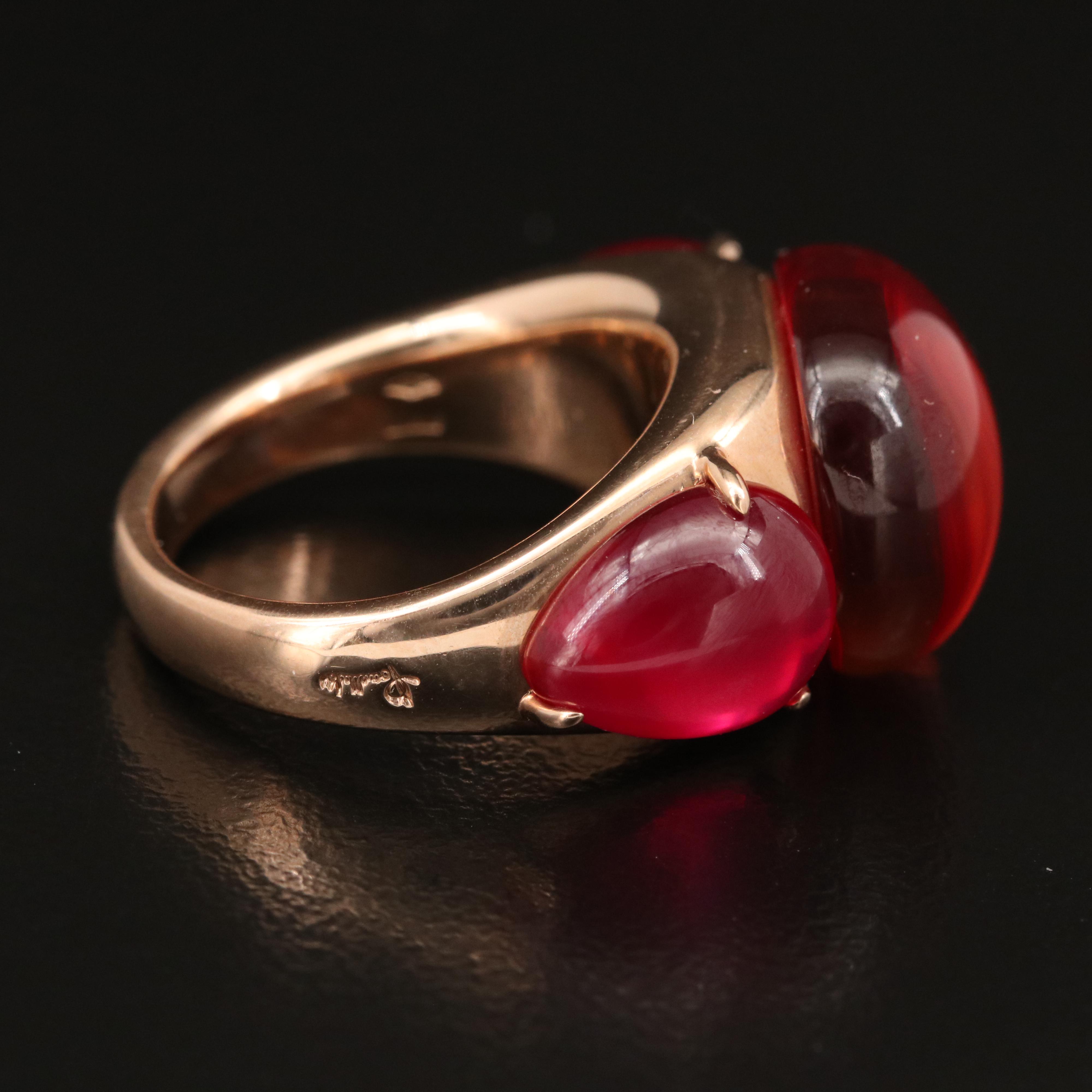 Pomellato "Rouge Passion" 9K Rose Gold, Sapphire and Ruby Ring