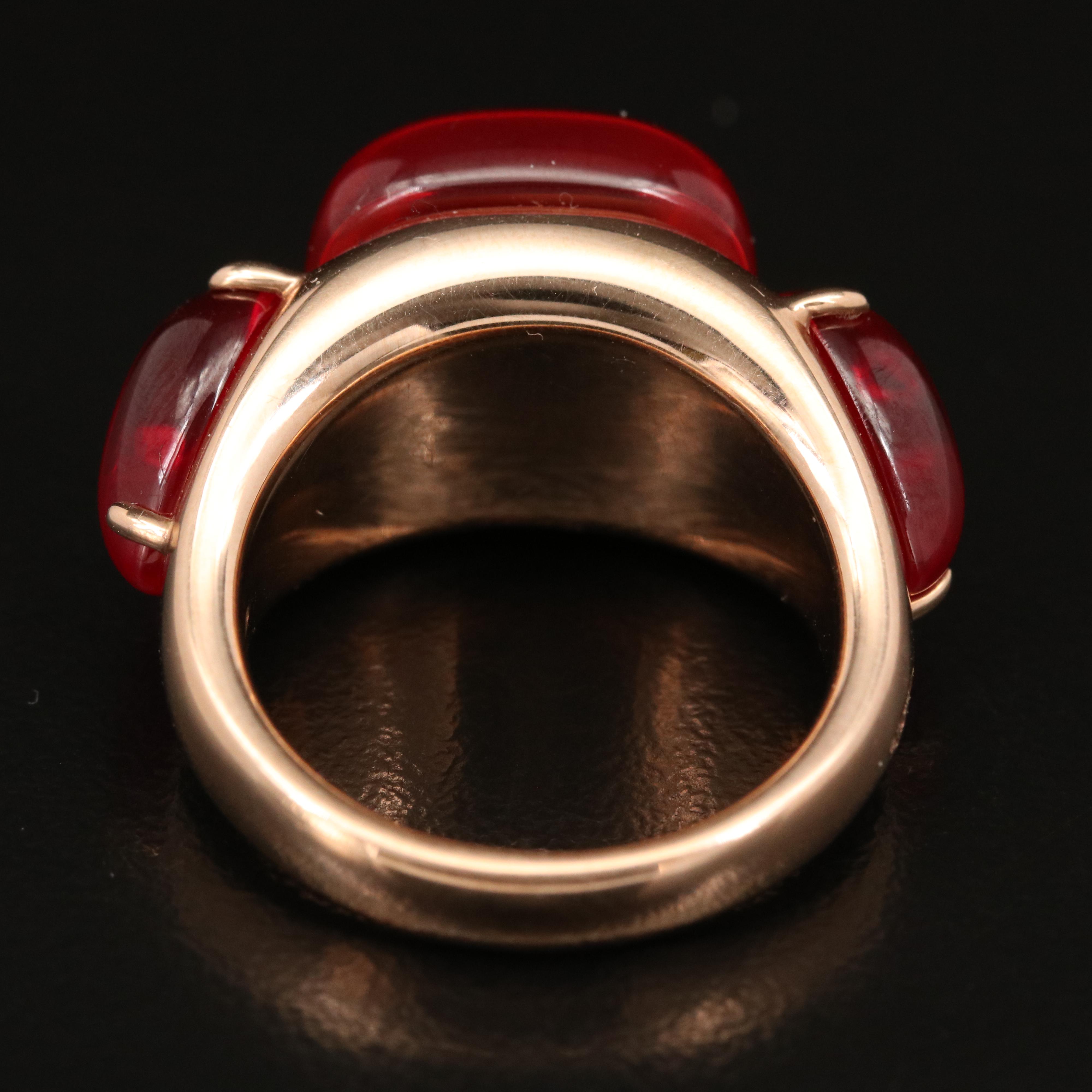 Pomellato "Rouge Passion" 9K Rose Gold, Sapphire and Ruby Ring