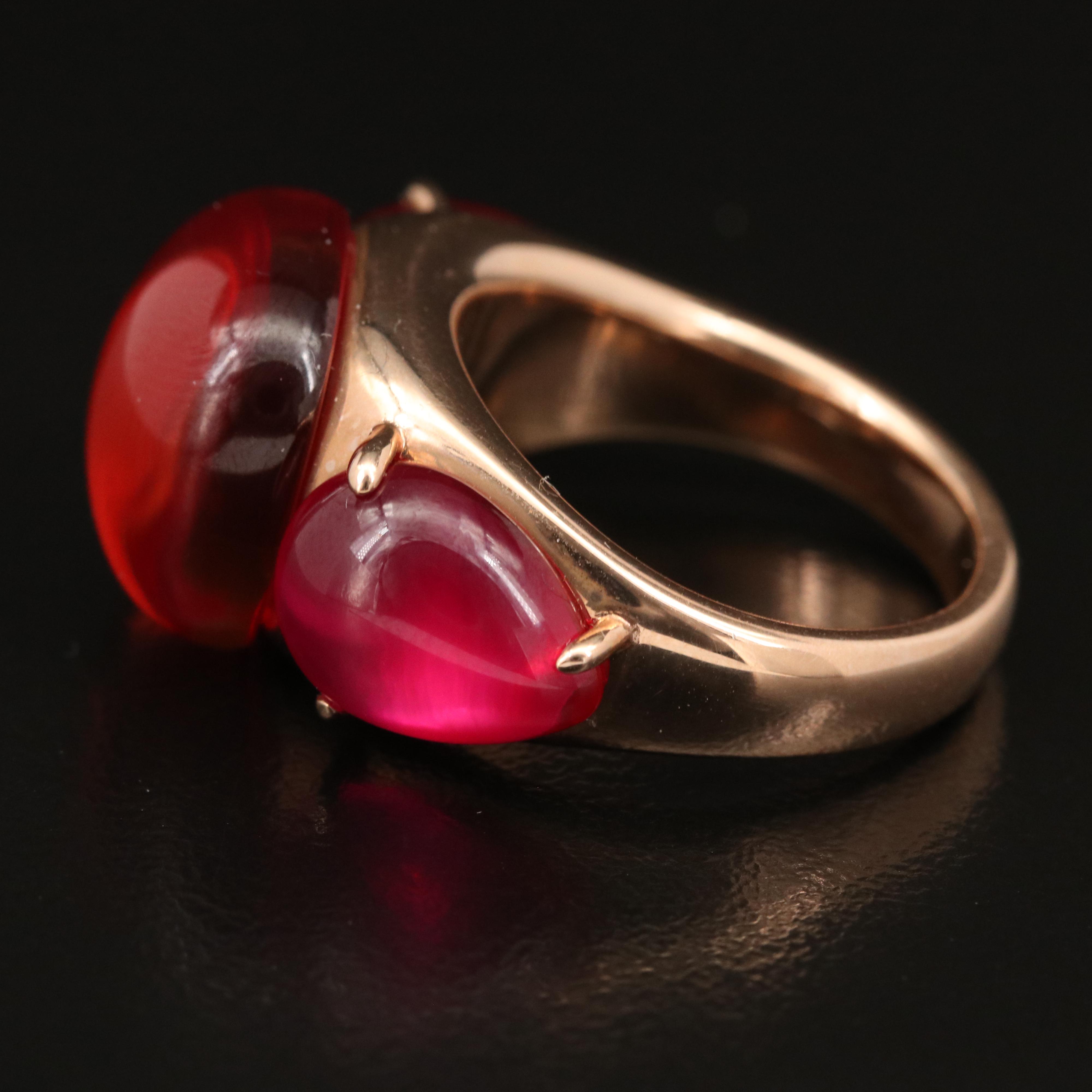Pomellato "Rouge Passion" 9K Rose Gold, Sapphire and Ruby Ring