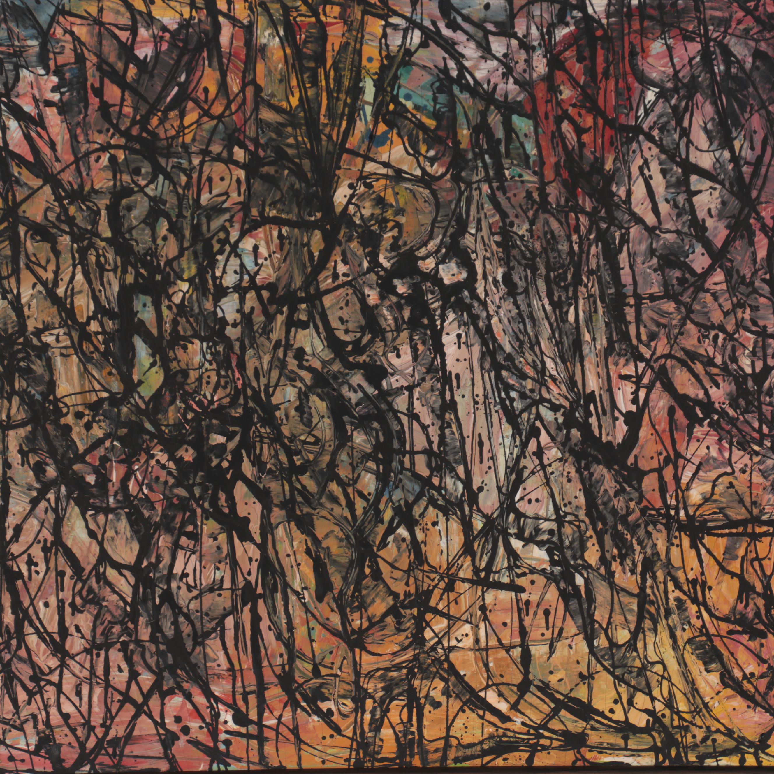 Achi Sullo Oil Painting "Mid-Town," 1959