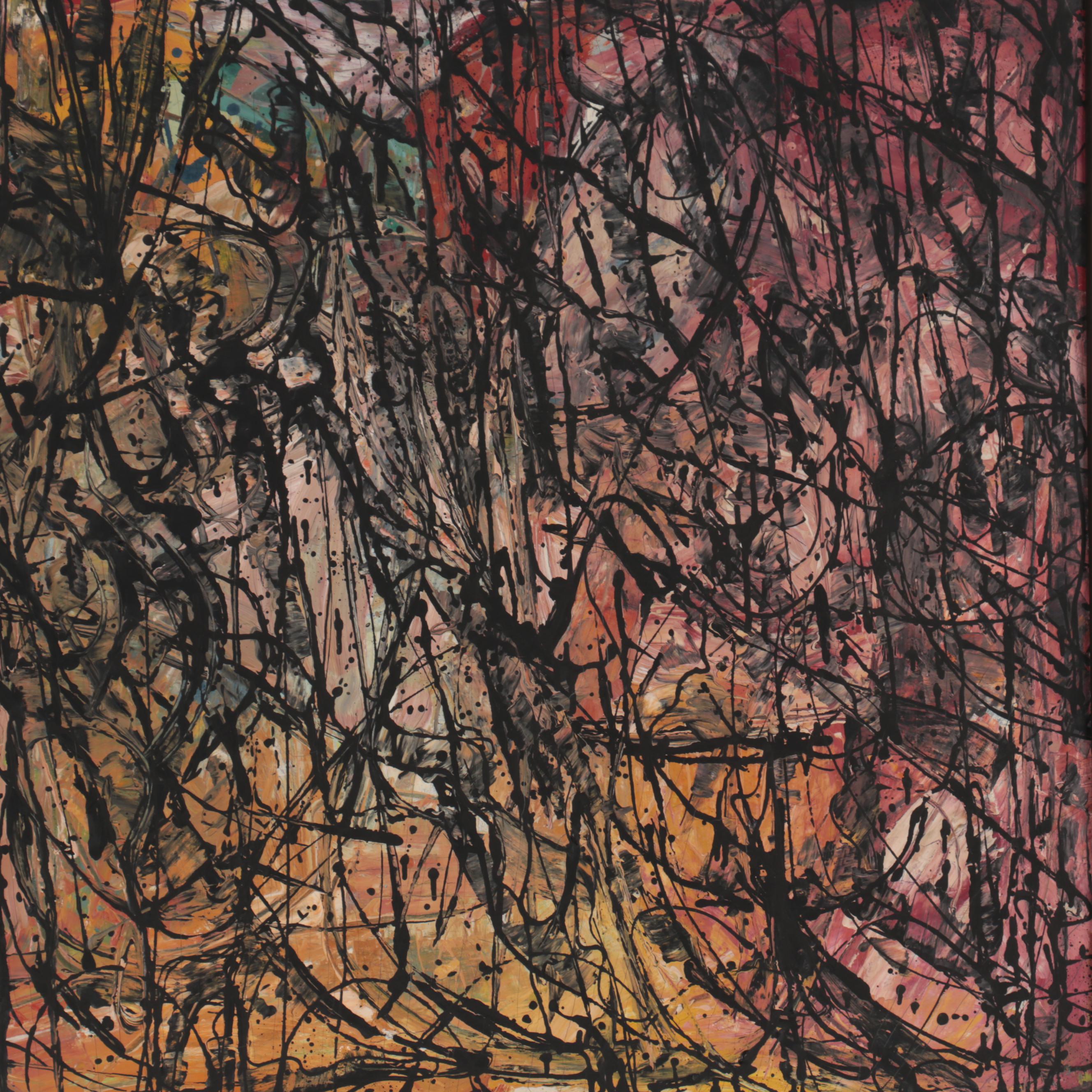 Achi Sullo Oil Painting "Mid-Town," 1959