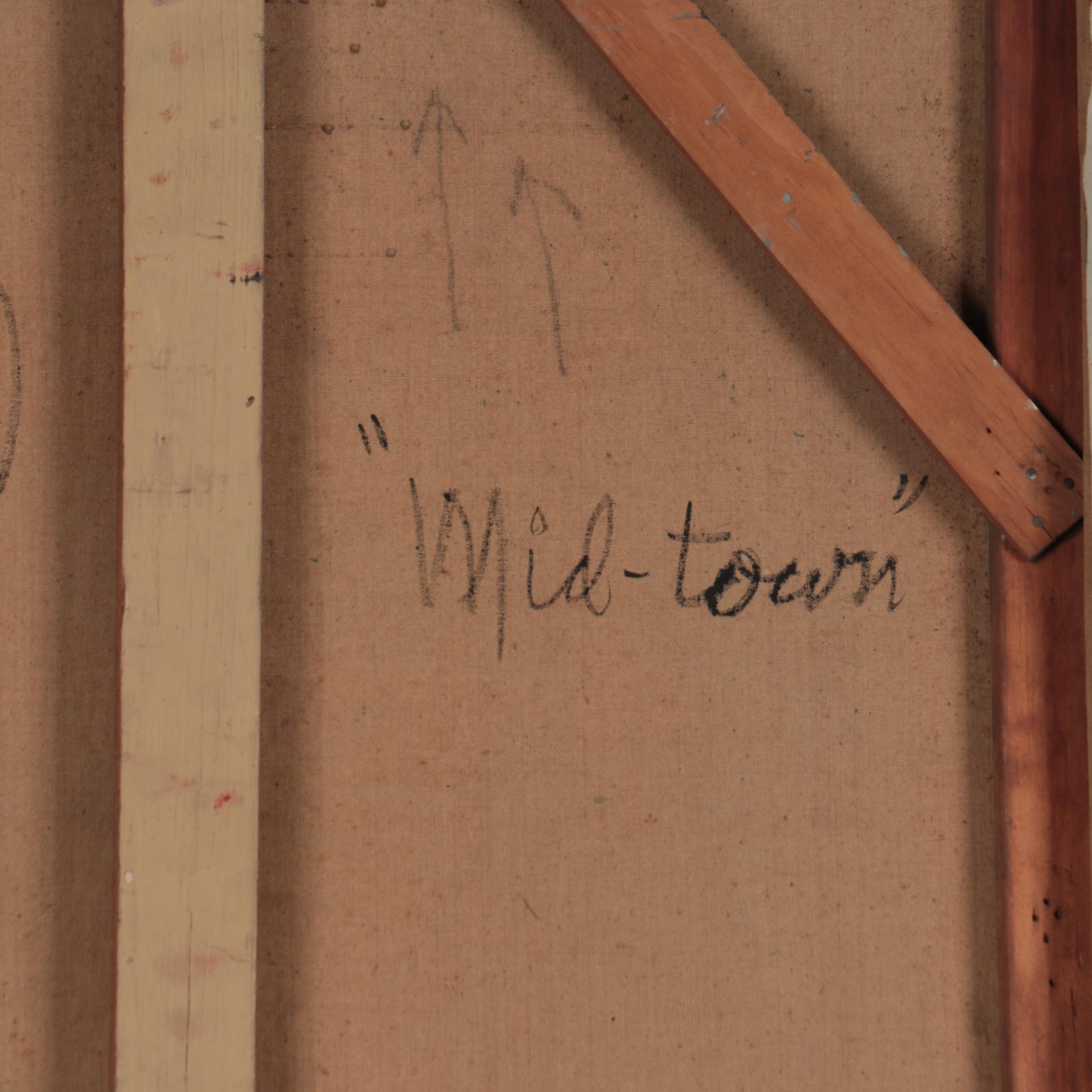 Achi Sullo Oil Painting "Mid-Town," 1959