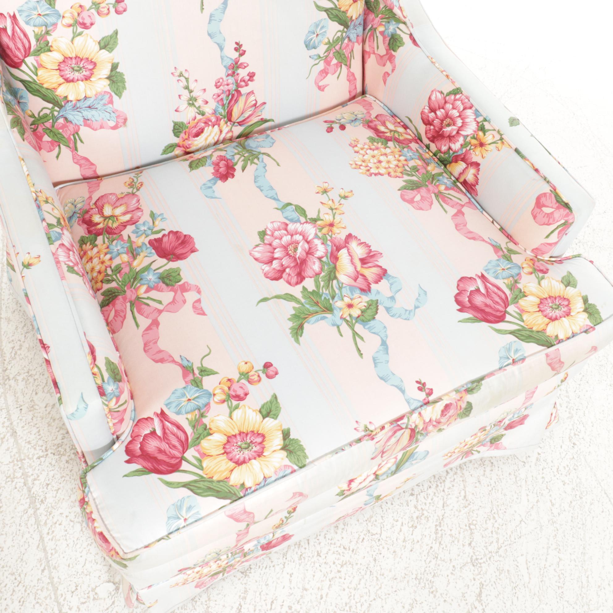 Chintz Upholstered Armchair, Mid to Late 20th Century