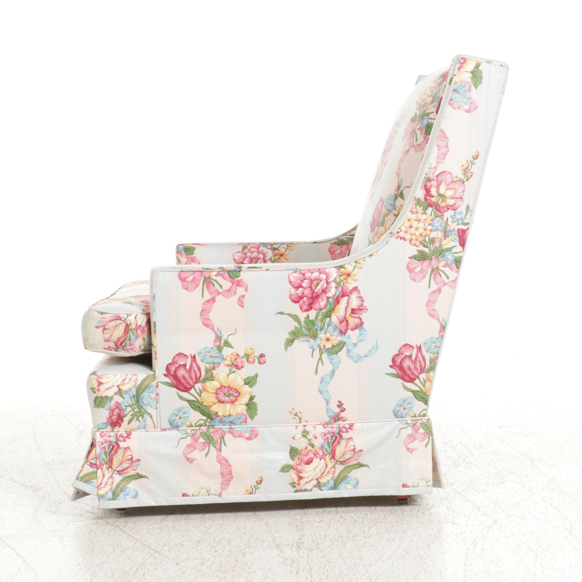 Chintz Upholstered Armchair, Mid to Late 20th Century