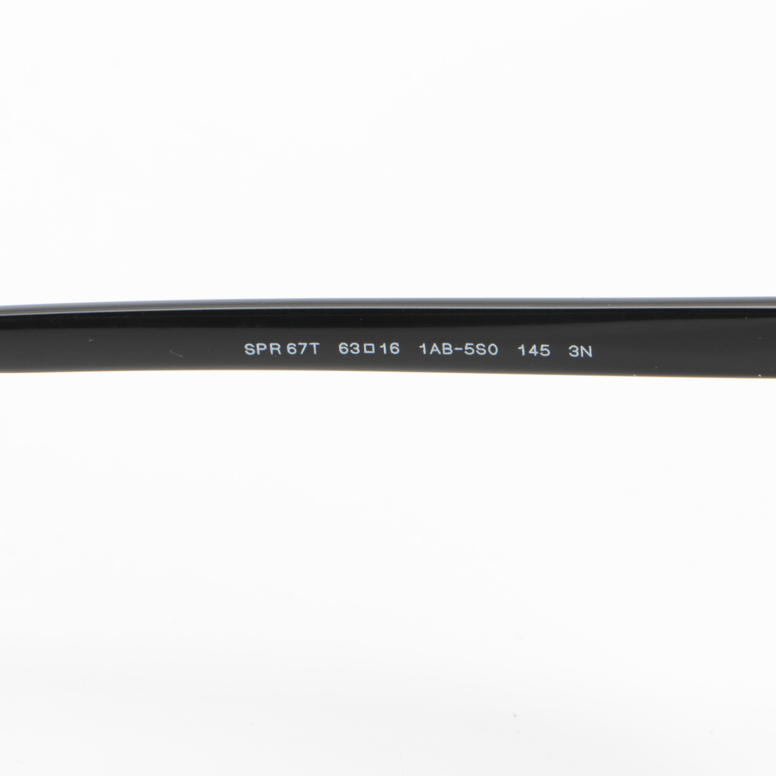 Prada SPR 67T Semi-Rimless Modified Cat Eye Sunglasses