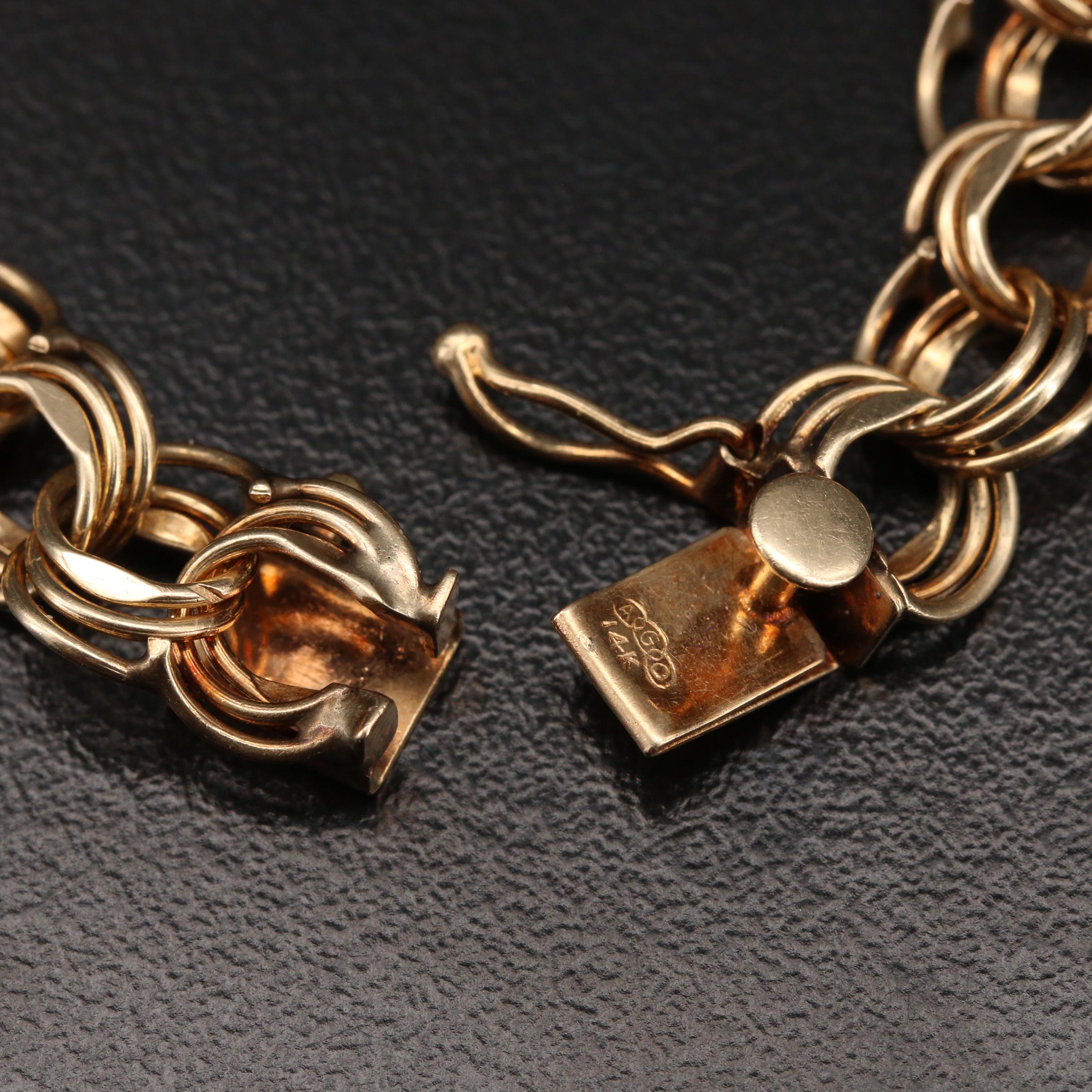 14K Triple Cable Link Bracelet