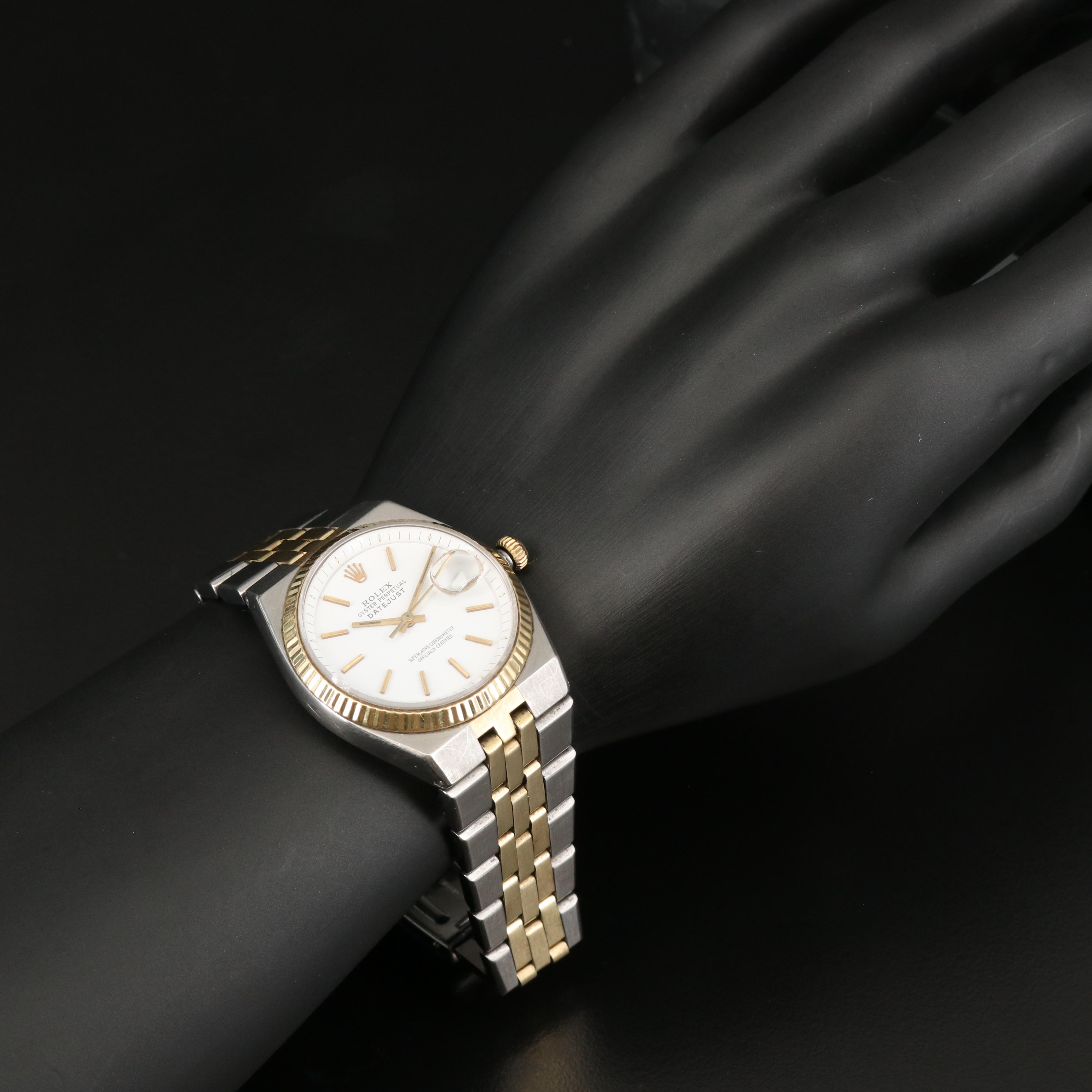 1974 Rolex Oyster Perpetual Datejust 14K and Stainless Steel Watch