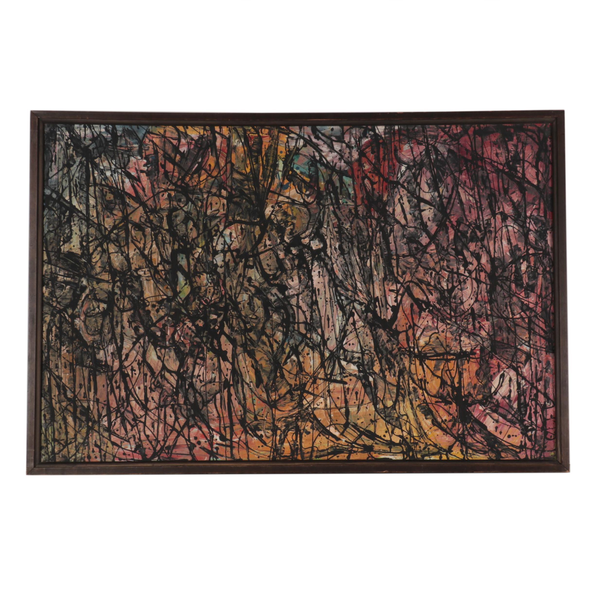 Achi Sullo Oil Painting "Mid-Town," 1959