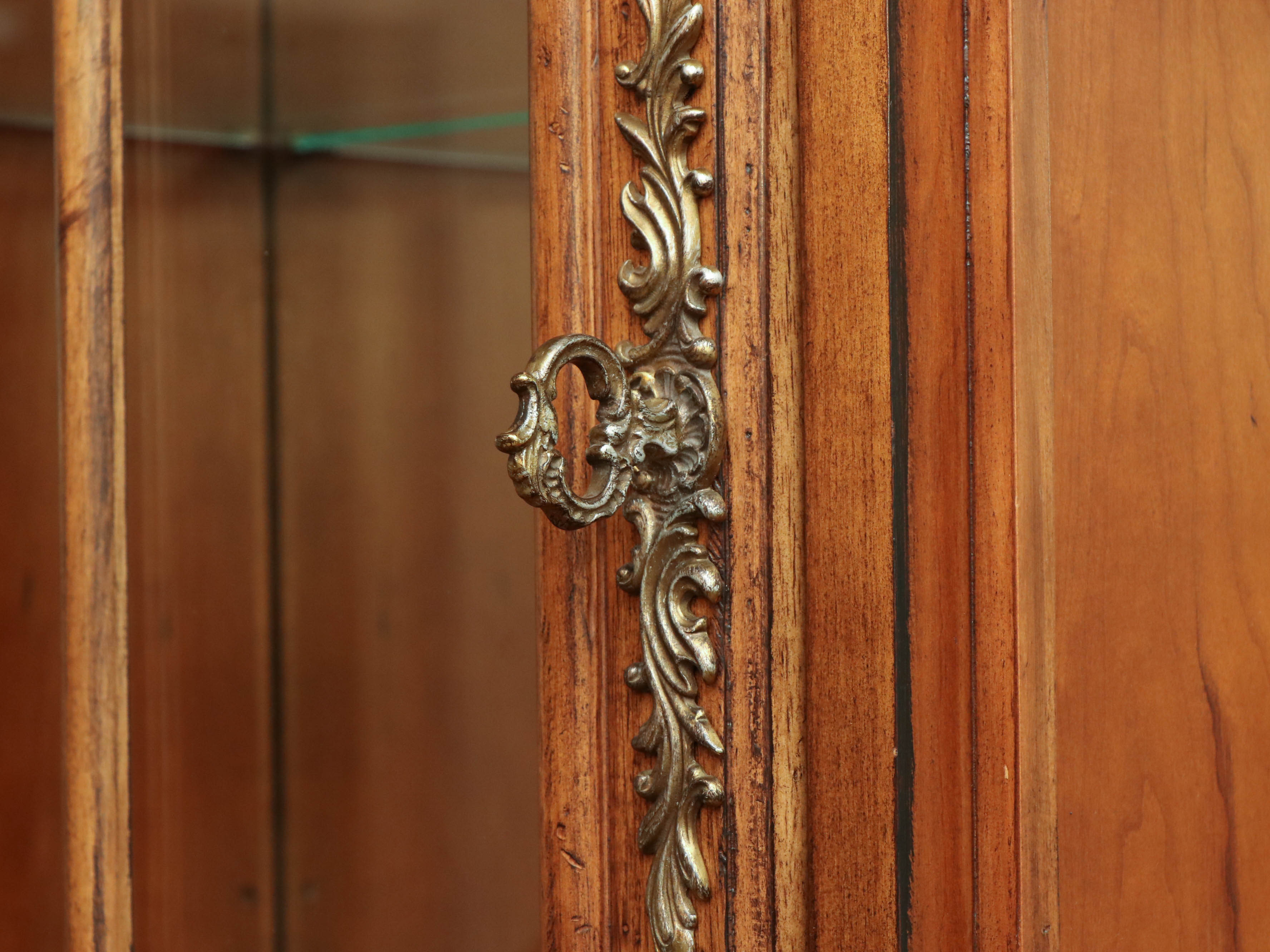Ferguson Copeland "Venetian" Carved Cherry Mirrored Display Cabinet