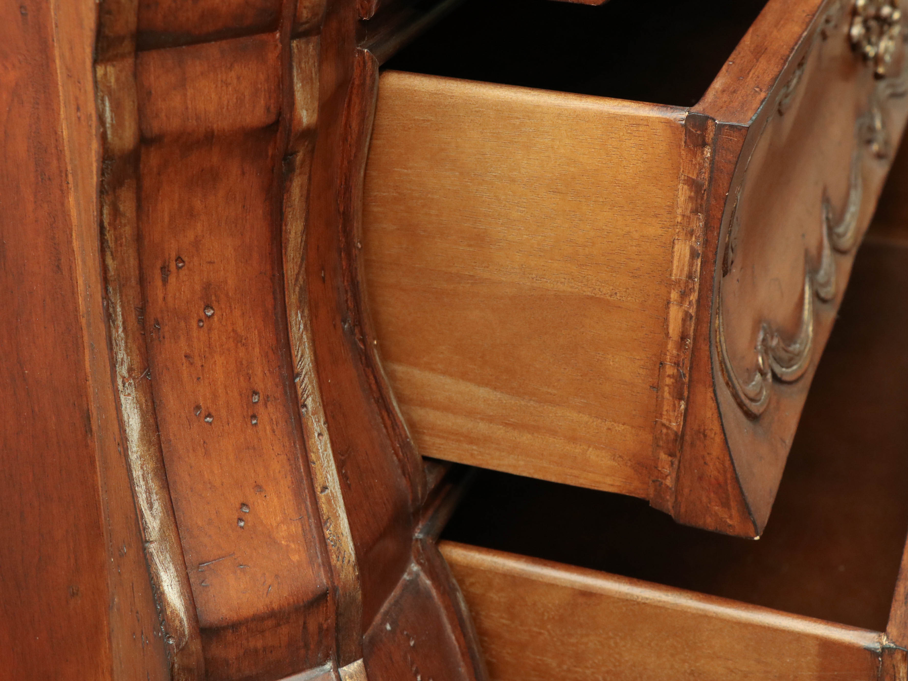 Ferguson Copeland "Venetian" Carved Cherry Mirrored Display Cabinet