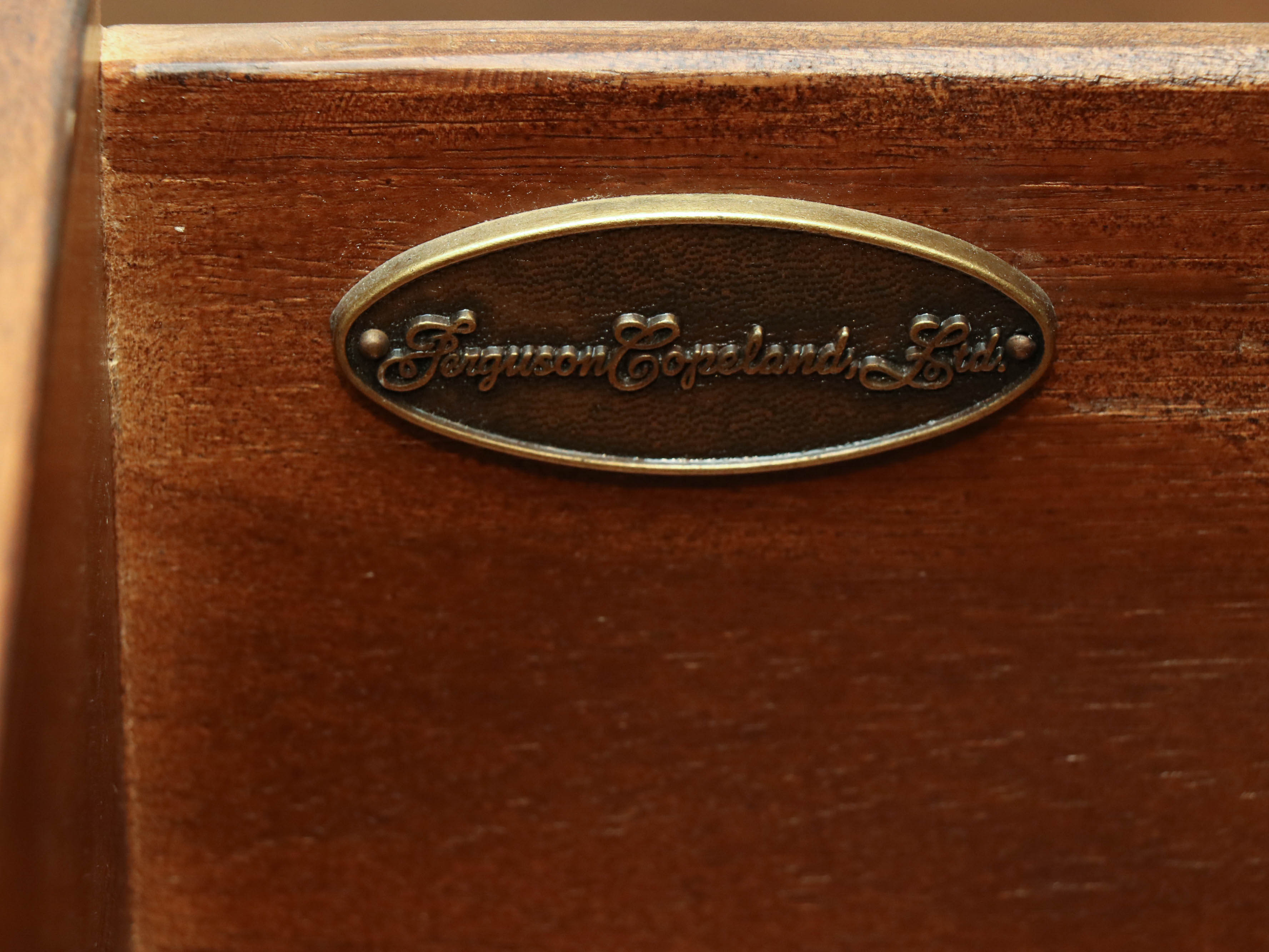 Ferguson Copeland "Venetian" Carved Cherry Mirrored Display Cabinet