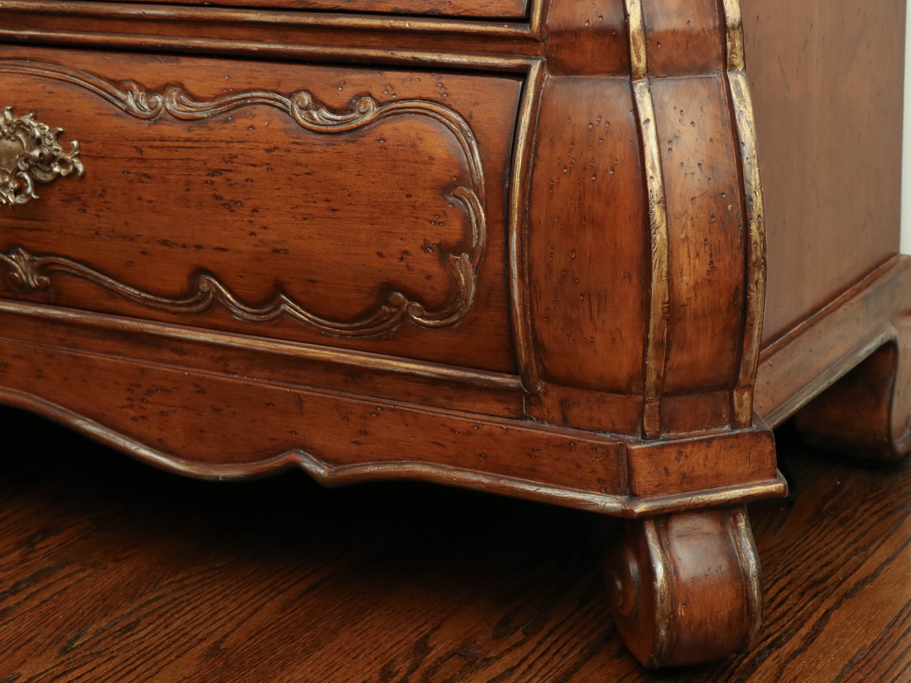 Ferguson Copeland "Venetian" Carved Cherry Mirrored Display Cabinet