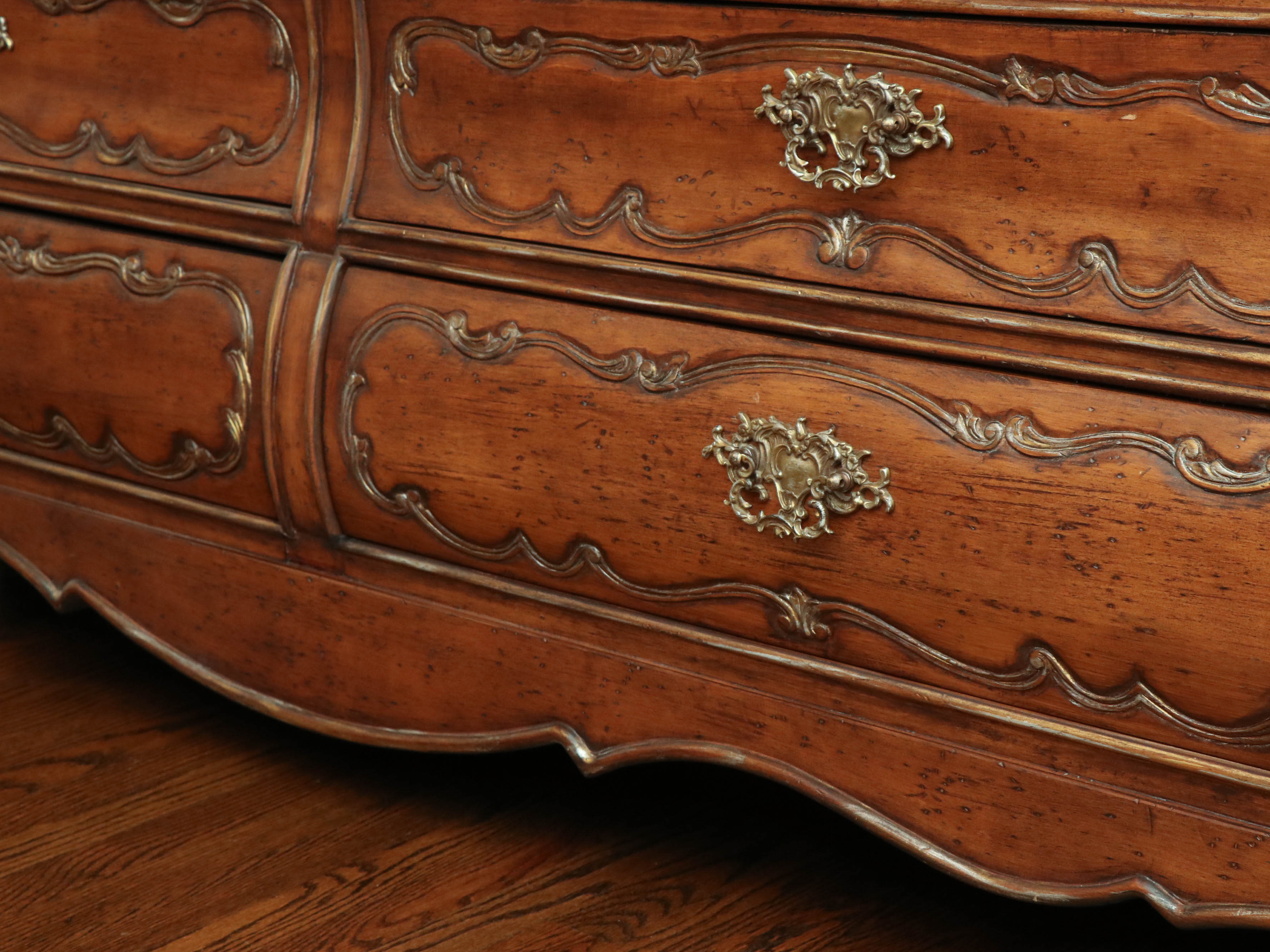 Ferguson Copeland "Venetian" Carved Cherry Mirrored Display Cabinet